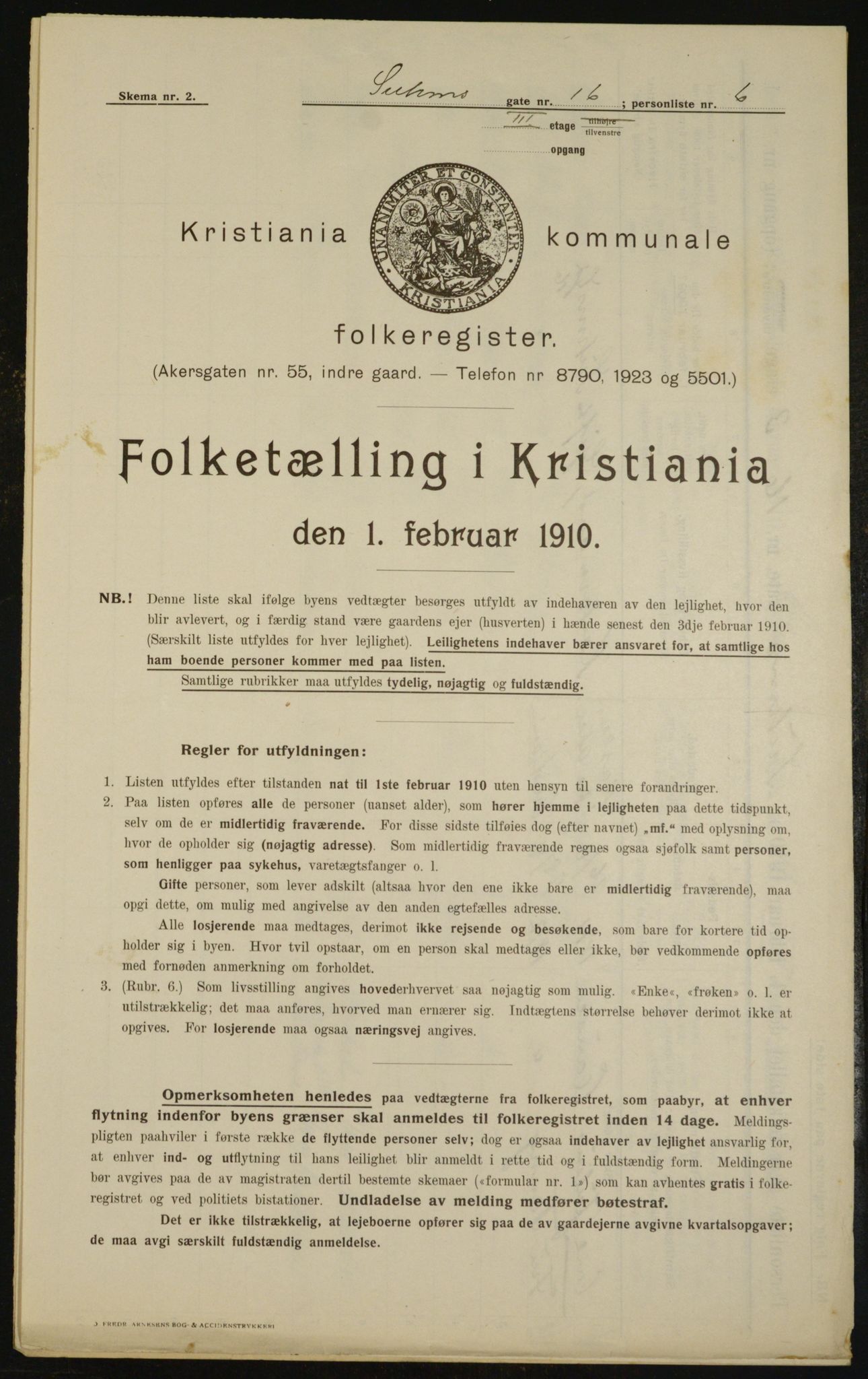 OBA, Kommunal folketelling 1.2.1910 for Kristiania, 1910, s. 99303