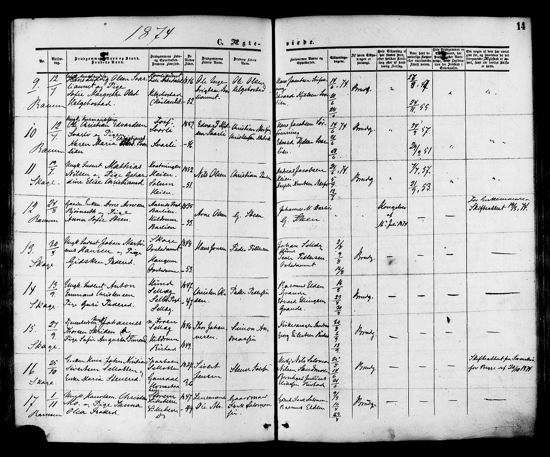 Ministerialprotokoller, klokkerbøker og fødselsregistre - Nord-Trøndelag, AV/SAT-A-1458/764/L0553: Ministerialbok nr. 764A08, 1858-1880, s. 14