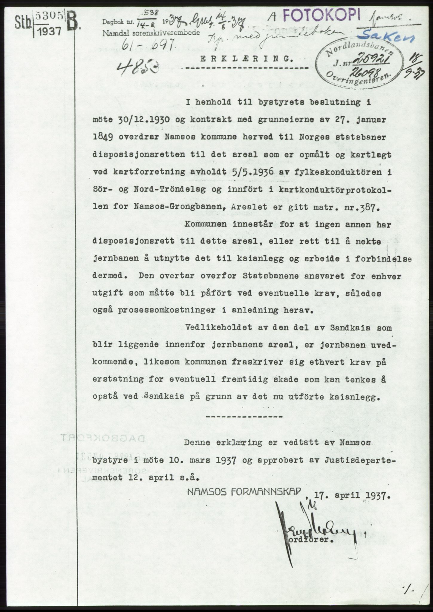 Namdal sorenskriveri, SAT/A-4133/1/2/2C: Pantebok nr. -, 1937-1939, Tingl.dato: 14.08.1937