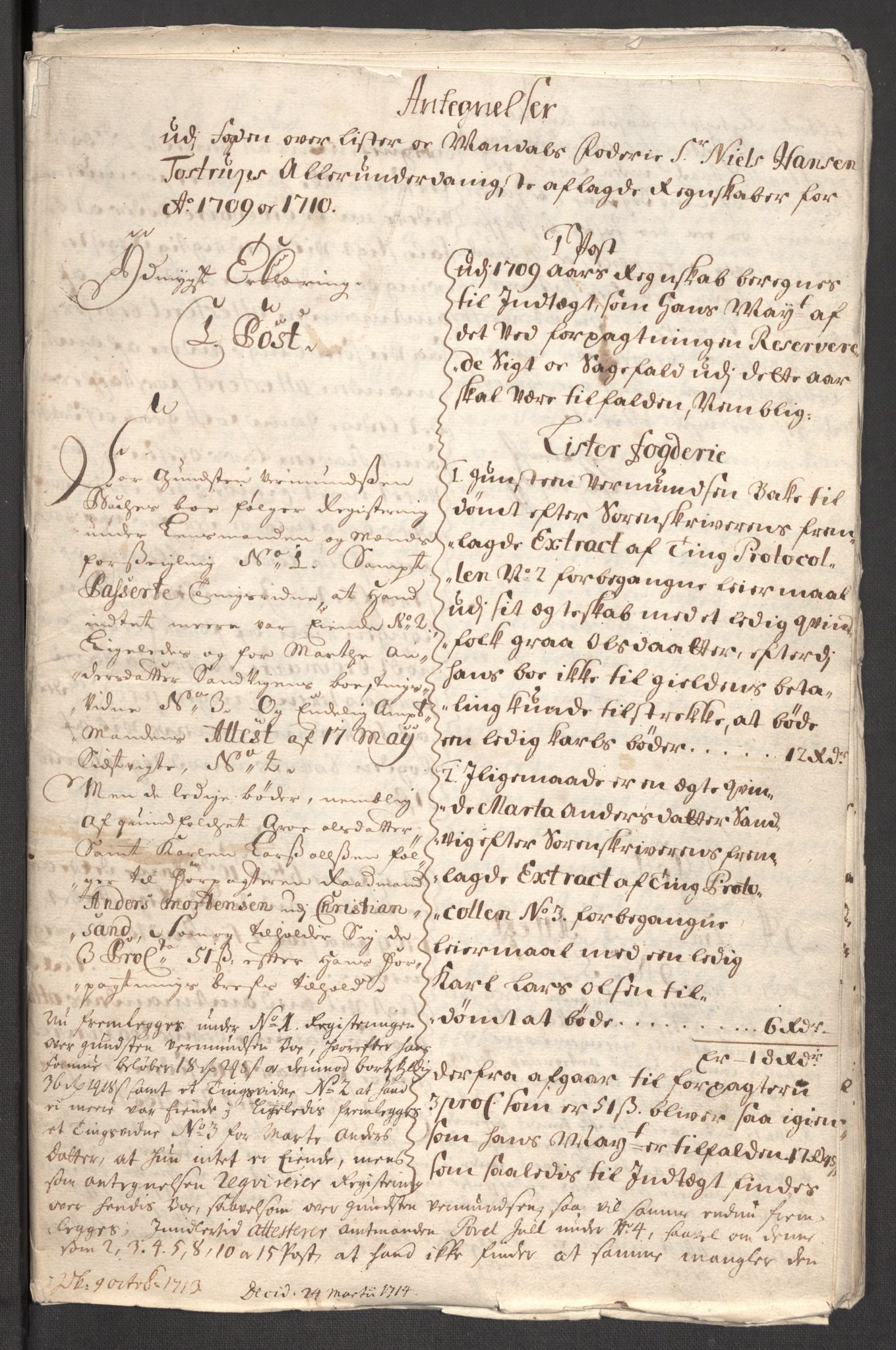 Rentekammeret inntil 1814, Reviderte regnskaper, Fogderegnskap, RA/EA-4092/R43/L2553: Fogderegnskap Lista og Mandal, 1710, s. 136