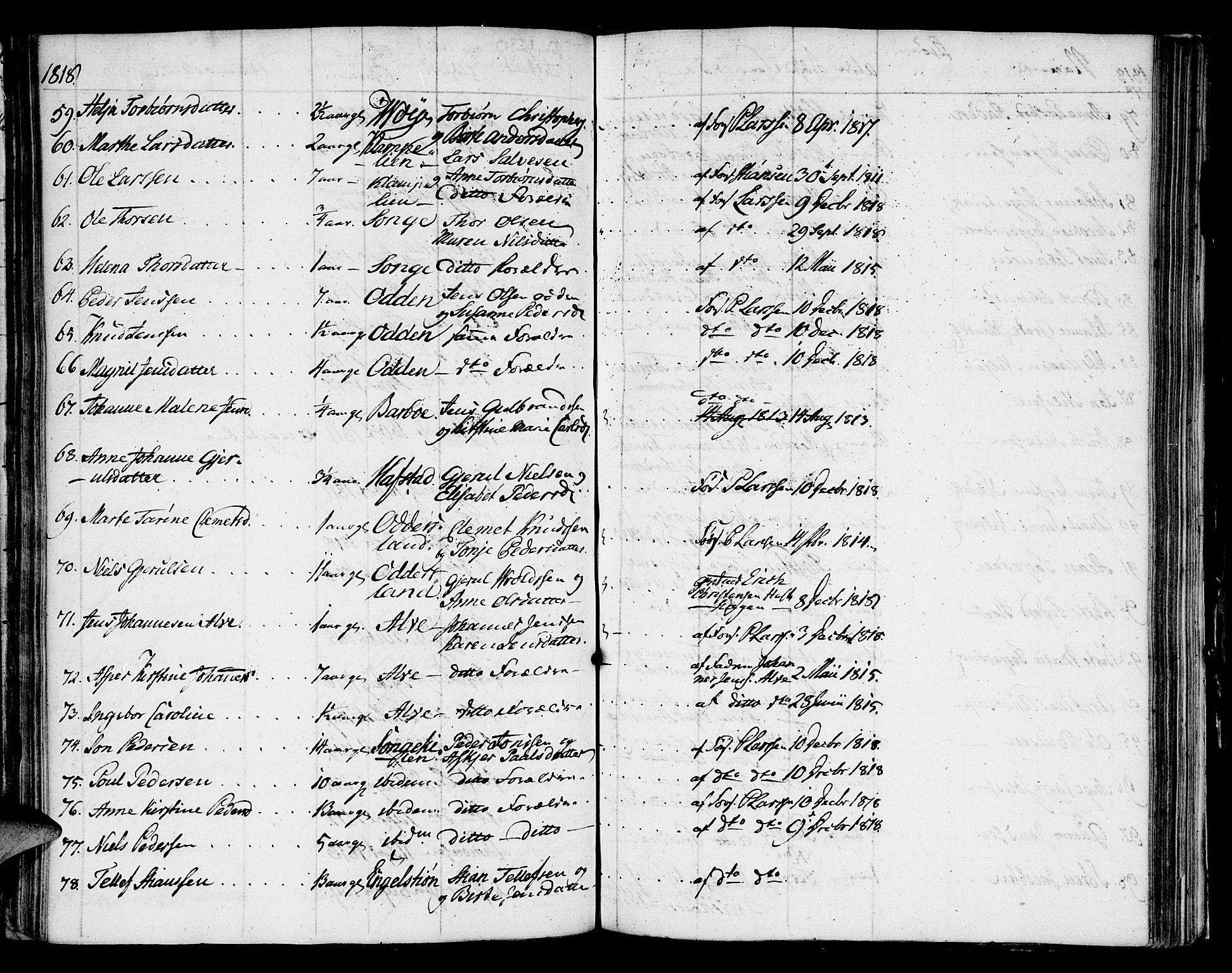 Austre Moland sokneprestkontor, AV/SAK-1111-0001/F/Fa/Faa/L0003: Ministerialbok nr. A 3, 1808-1815, s. 60