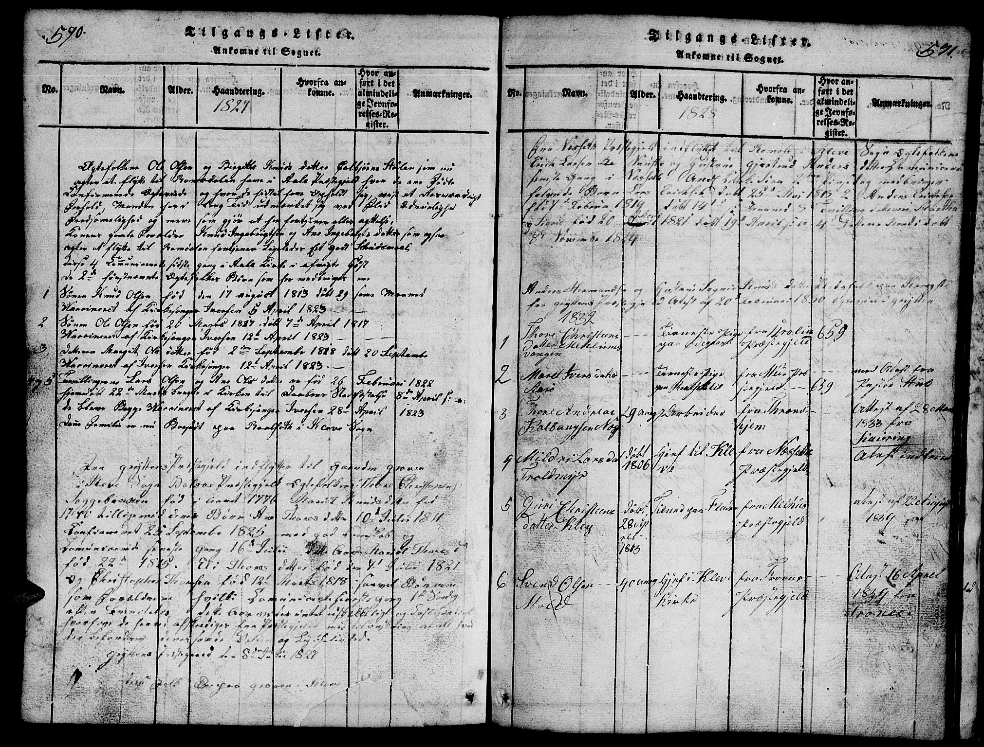 Ministerialprotokoller, klokkerbøker og fødselsregistre - Møre og Romsdal, AV/SAT-A-1454/557/L0683: Klokkerbok nr. 557C01, 1818-1862, s. 590-591