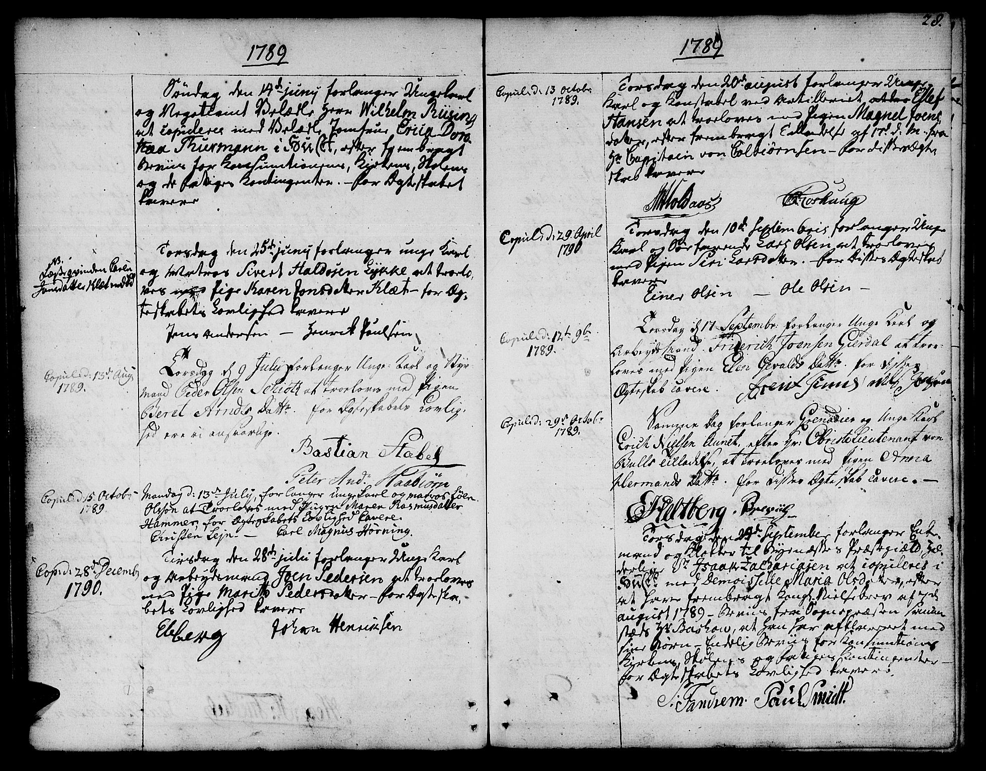 Ministerialprotokoller, klokkerbøker og fødselsregistre - Sør-Trøndelag, AV/SAT-A-1456/601/L0041: Ministerialbok nr. 601A09, 1784-1801, s. 28