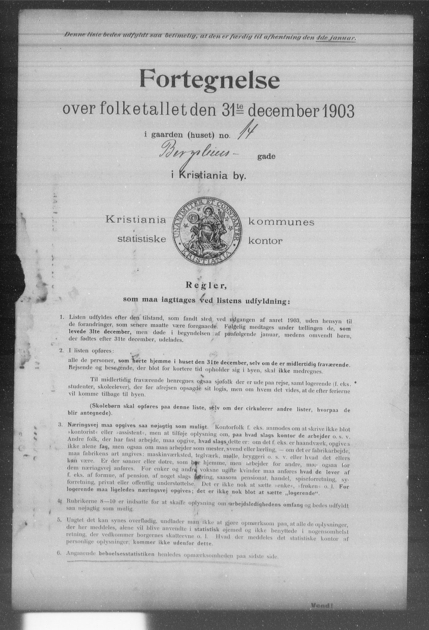 OBA, Kommunal folketelling 31.12.1903 for Kristiania kjøpstad, 1903, s. 989