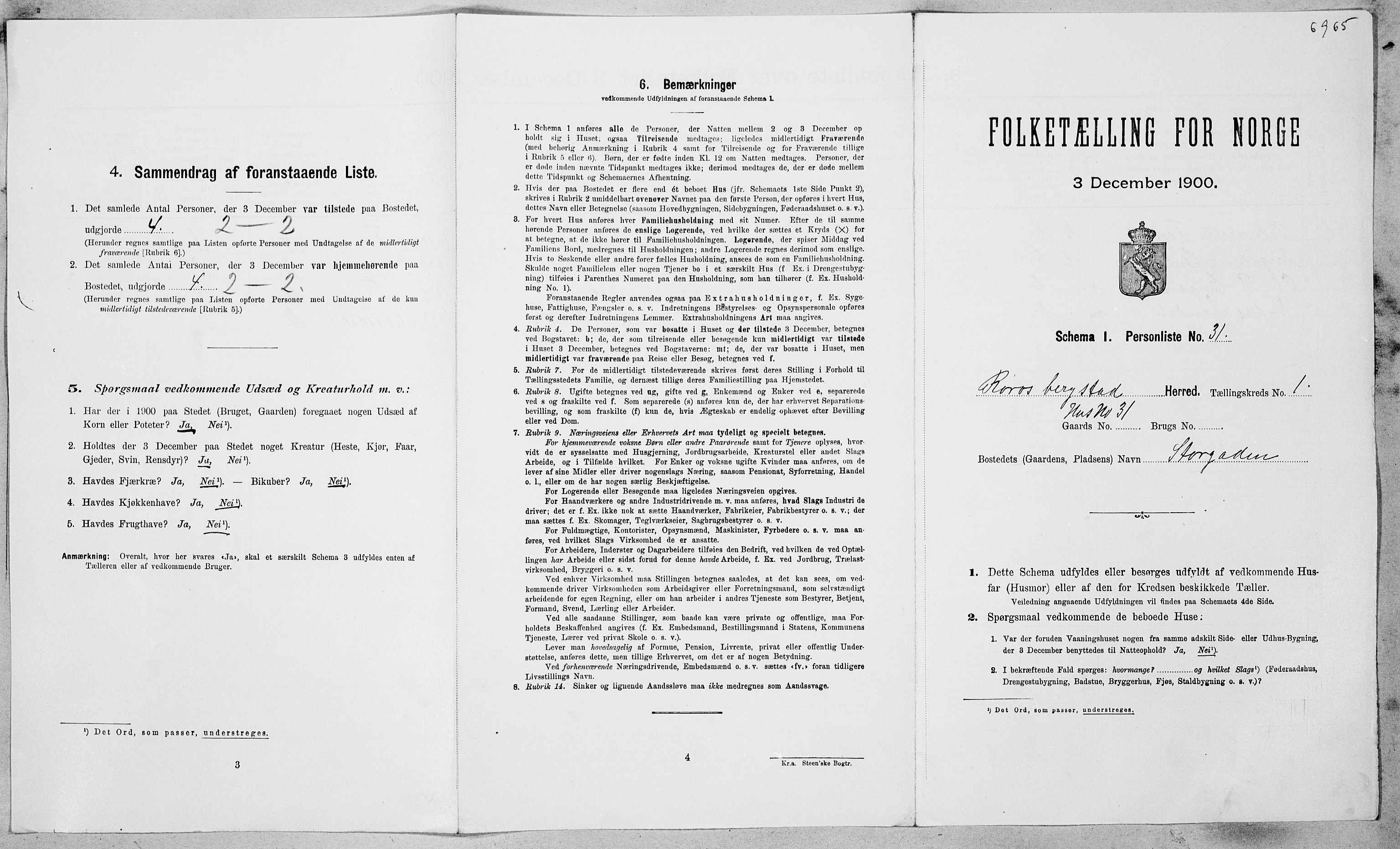 SAT, Folketelling 1900 for 1640 Røros herred, 1900, s. 102