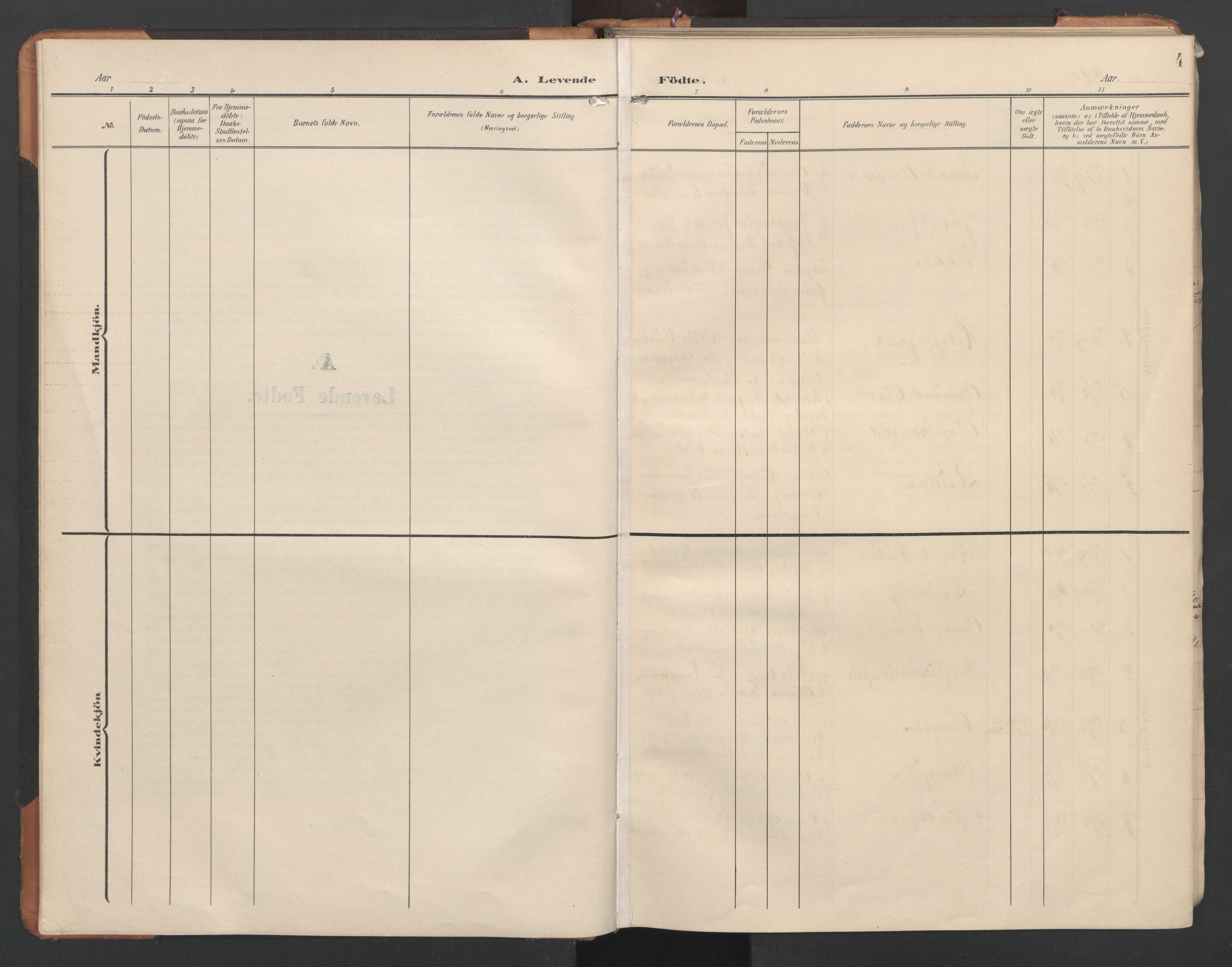 Ministerialprotokoller, klokkerbøker og fødselsregistre - Nord-Trøndelag, SAT/A-1458/746/L0455: Klokkerbok nr. 746C01, 1908-1933, s. 4