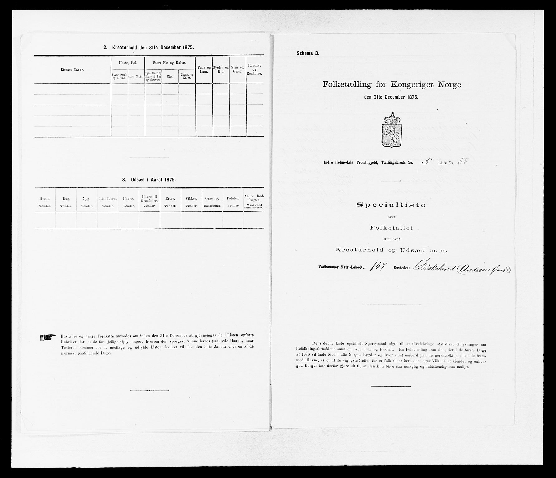 SAB, Folketelling 1875 for 1430P Indre Holmedal prestegjeld, 1875, s. 643