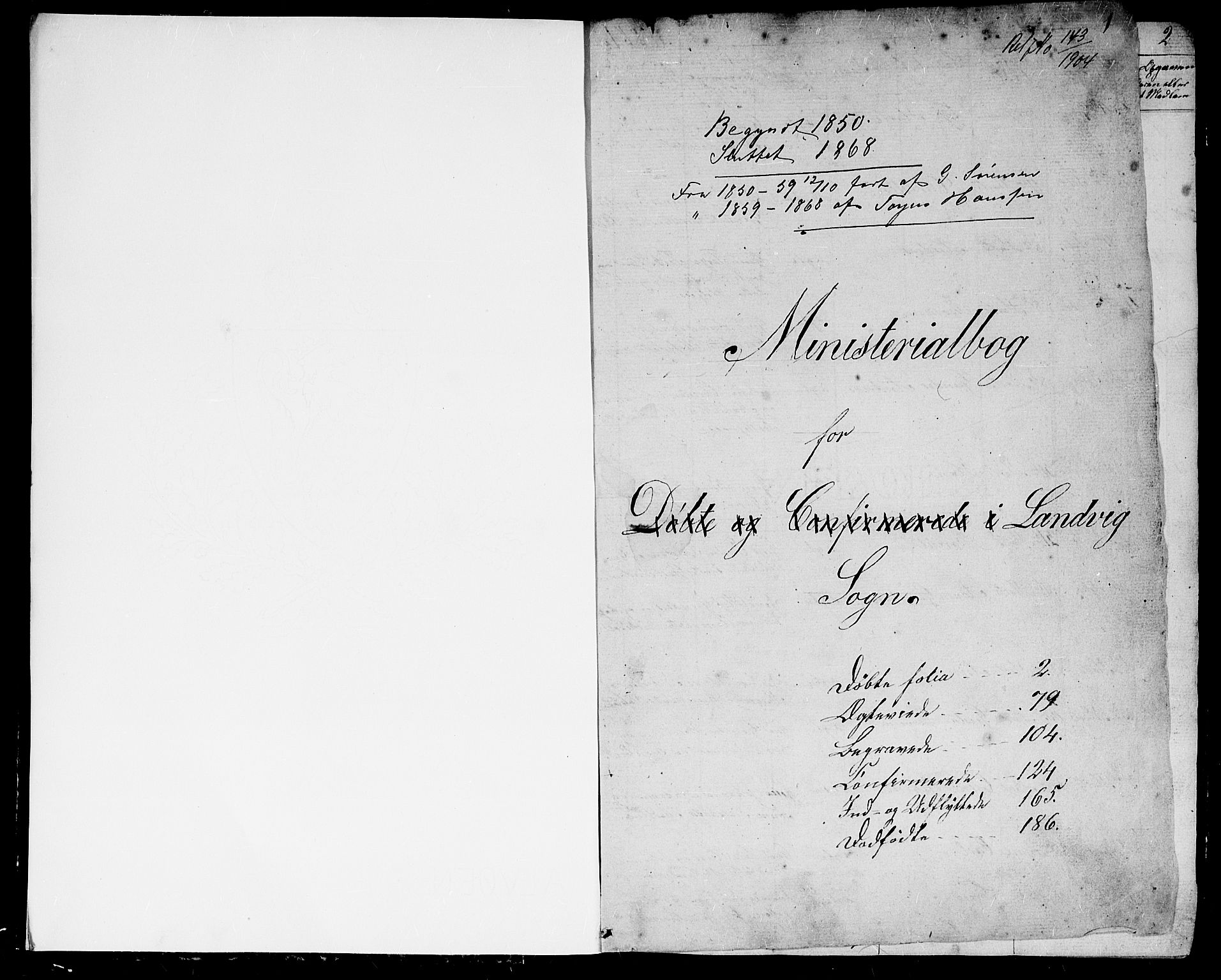 Hommedal sokneprestkontor, SAK/1111-0023/F/Fb/Fbb/L0005: Klokkerbok nr. B 5, 1850-1869, s. 1