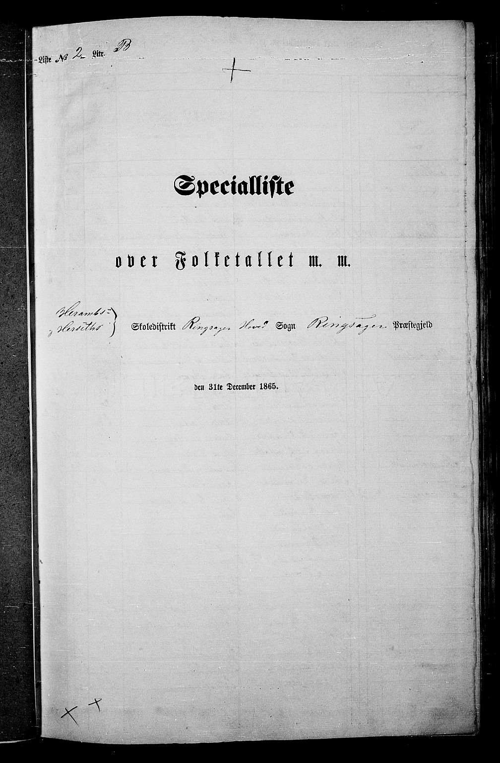 RA, Folketelling 1865 for 0412P Ringsaker prestegjeld, 1865, s. 65