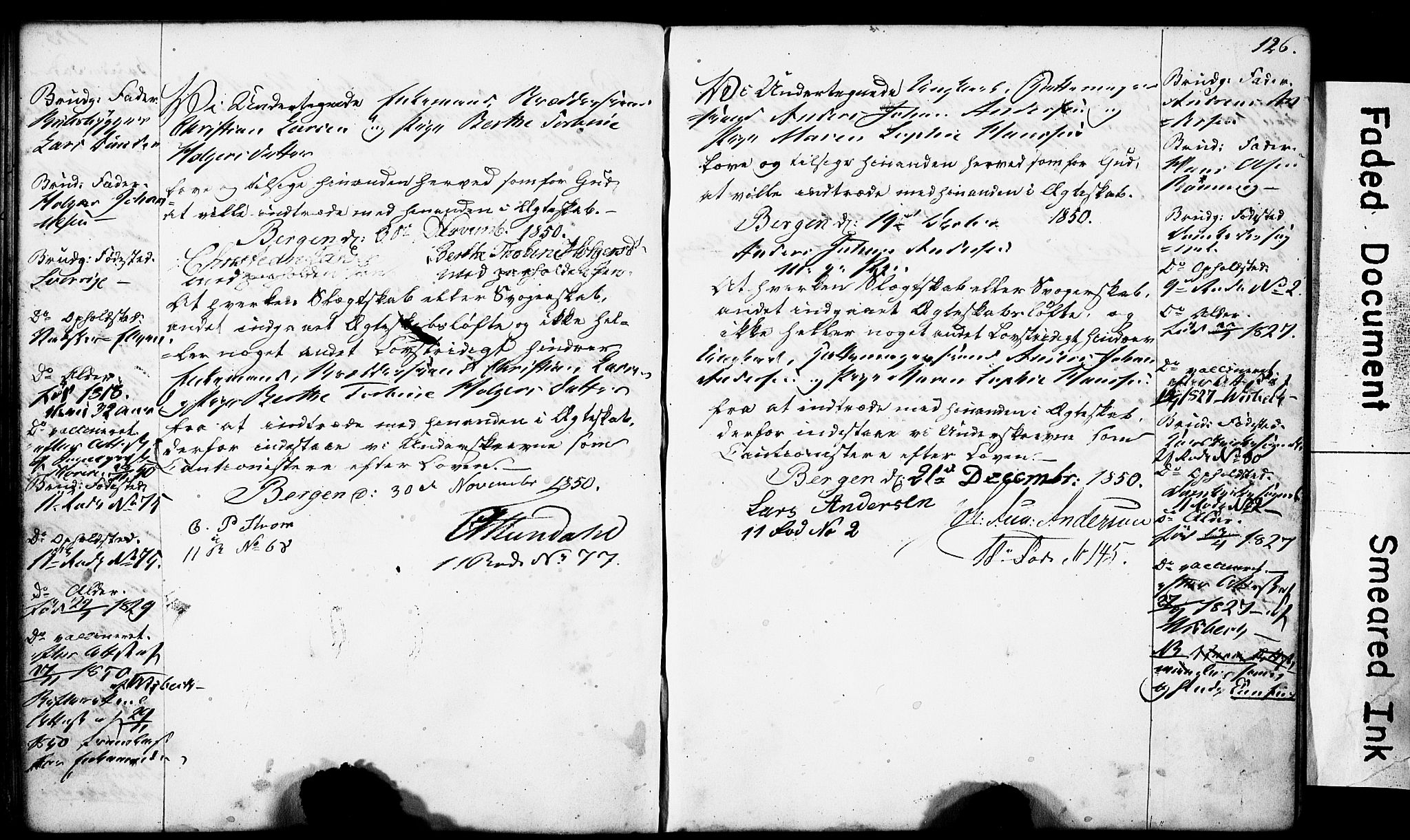 Domkirken sokneprestembete, SAB/A-74801: Forlovererklæringer nr. II.5.4, 1845-1852, s. 126