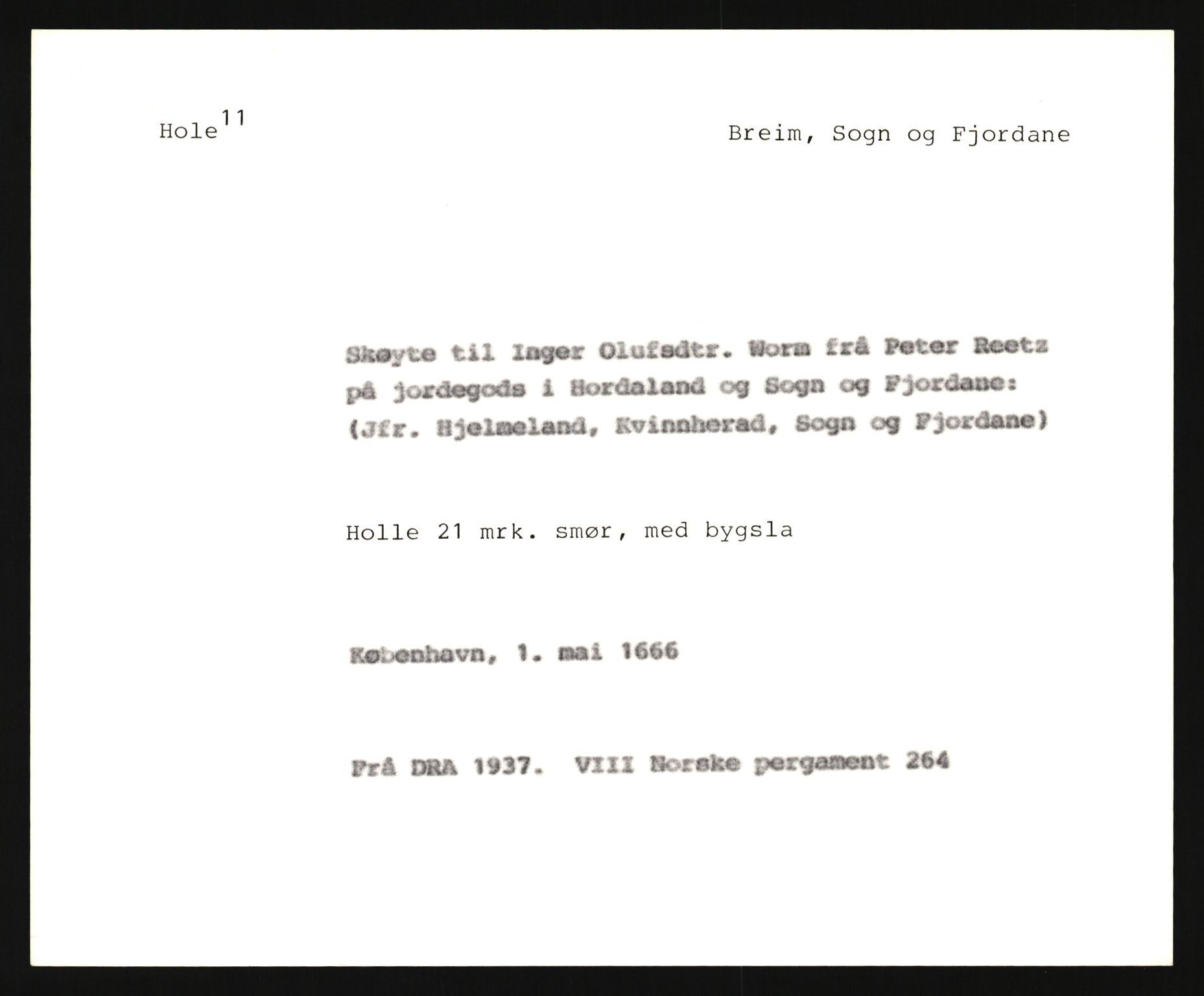 Riksarkivets diplomsamling, AV/RA-EA-5965/F35/F35e/L0030: Registreringssedler Sogn og Fjordane, 1400-1700, s. 725