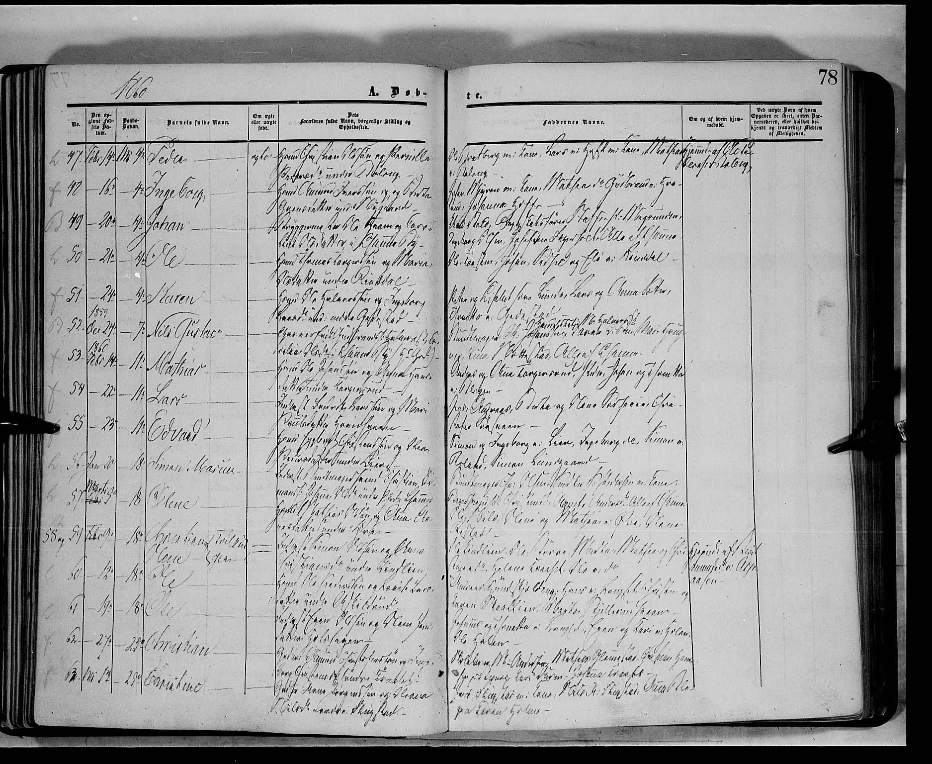 Fåberg prestekontor, AV/SAH-PREST-086/H/Ha/Haa/L0006: Ministerialbok nr. 6A, 1855-1867, s. 78