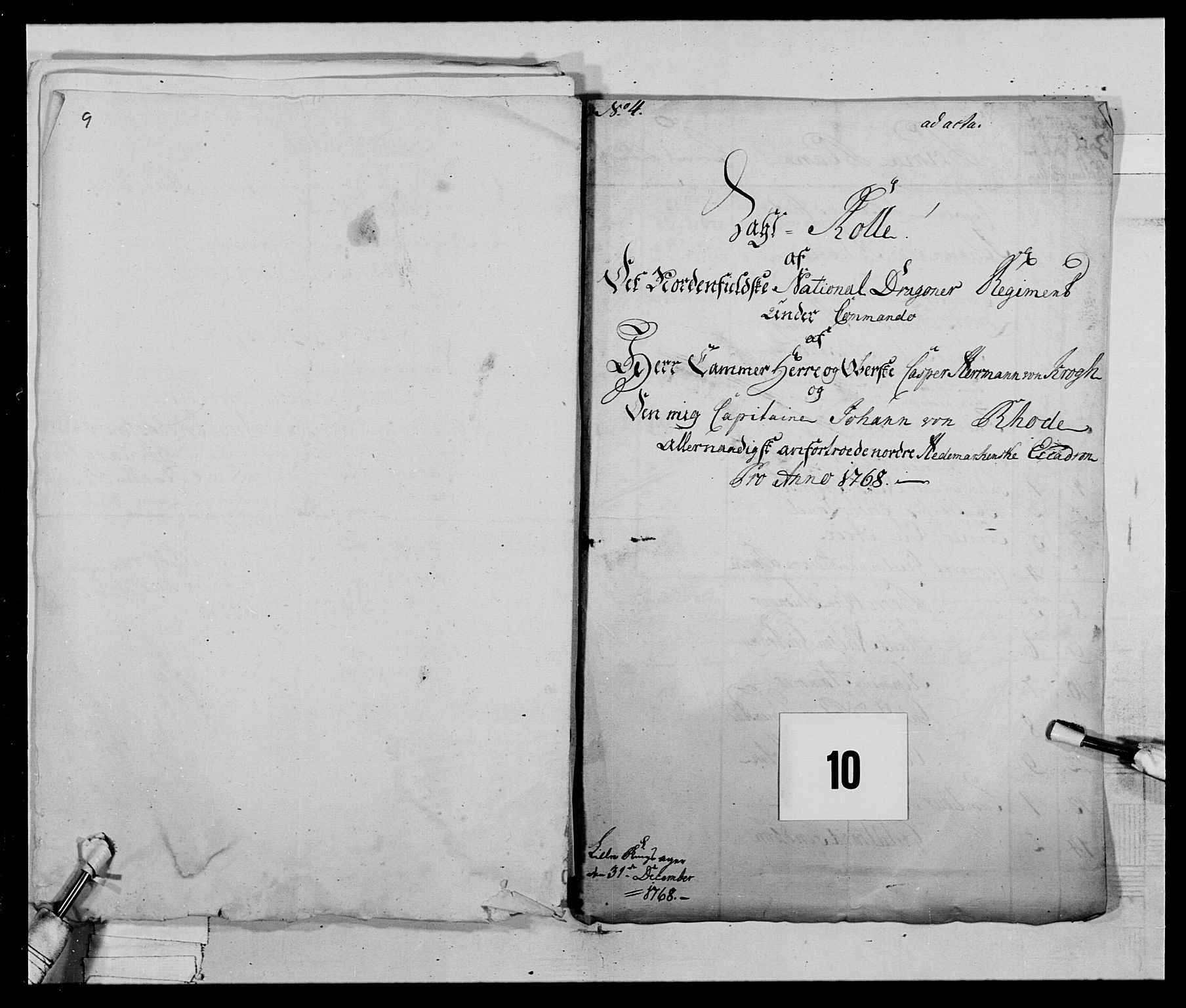Generalitets- og kommissariatskollegiet, Det kongelige norske kommissariatskollegium, AV/RA-EA-5420/E/Eh/L0019: Nordafjelske dragonregiment, 1761-1769, s. 78