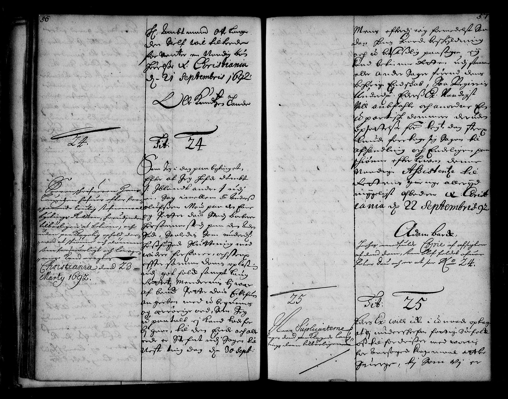 Stattholderembetet 1572-1771, AV/RA-EA-2870/Ae/L0010: Supplikasjons- og resolusjonsprotokoll, 1692-1693, s. 56-57