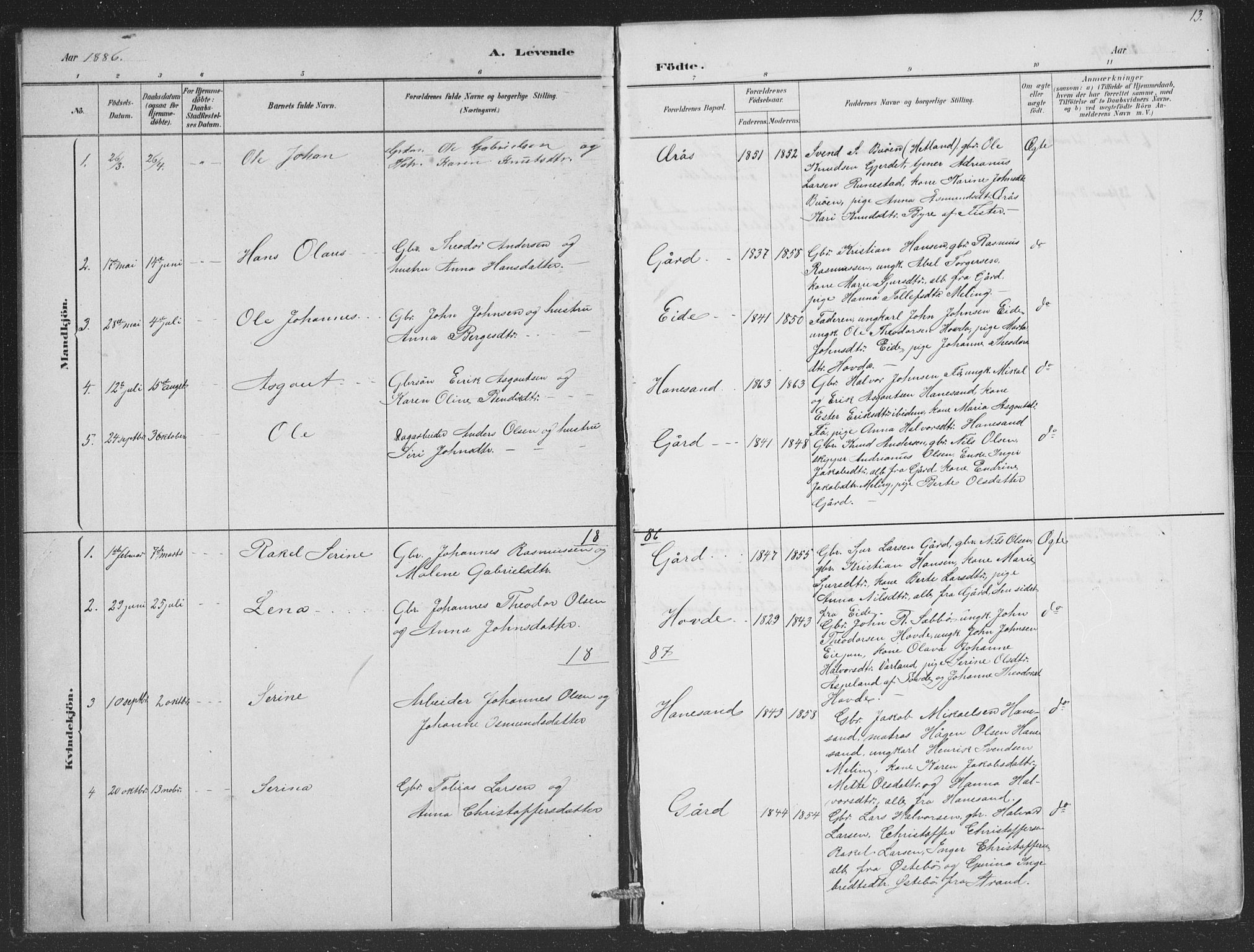 Finnøy sokneprestkontor, AV/SAST-A-101825/H/Ha/Hab/L0004: Klokkerbok nr. B 4, 1879-1892, s. 13