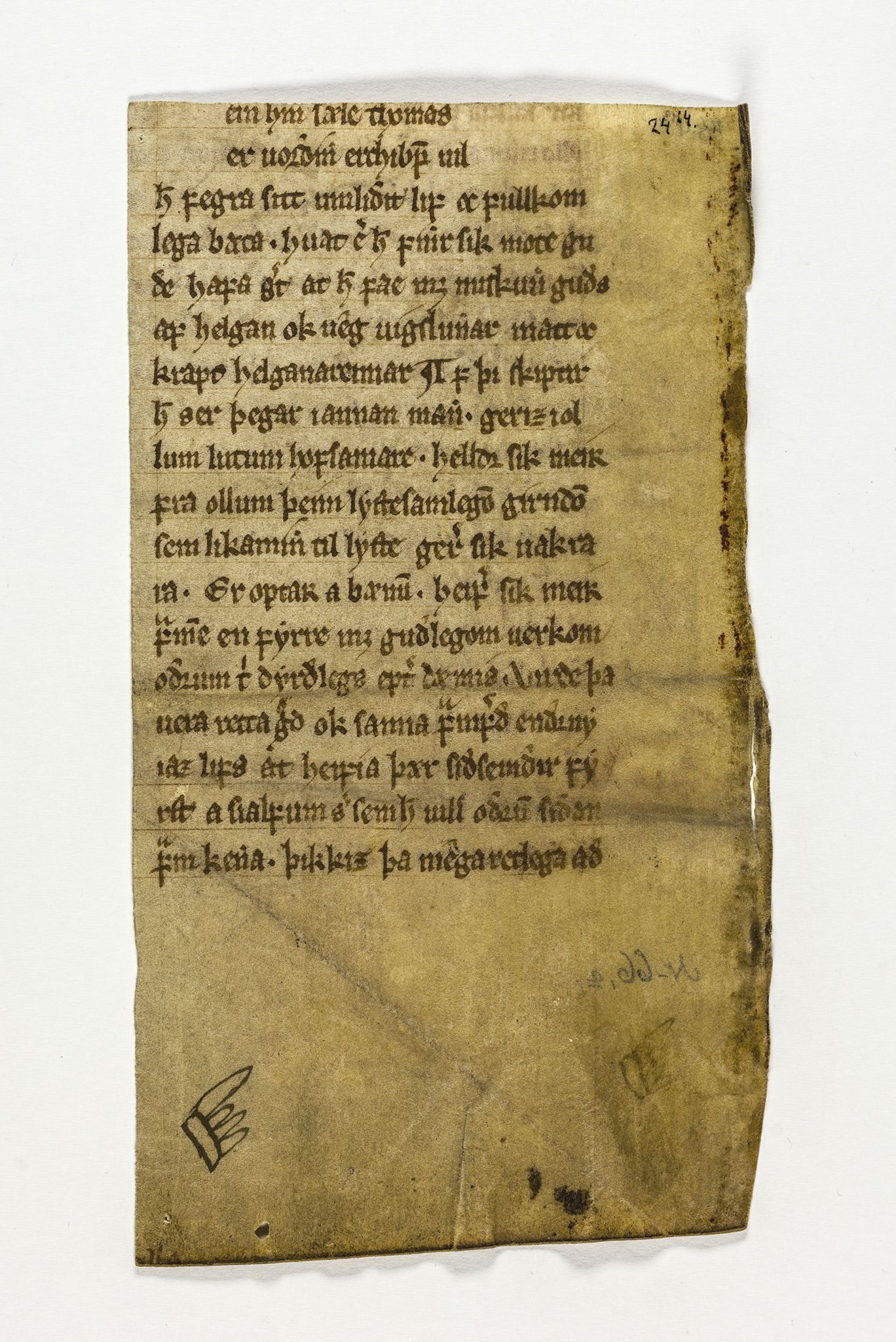 Riksarkivets diplomsamling, AV/RA-EA-5965/F26/L0005: Norrøne membranfragmenter bestand 51-66, 1100-1536, s. 158