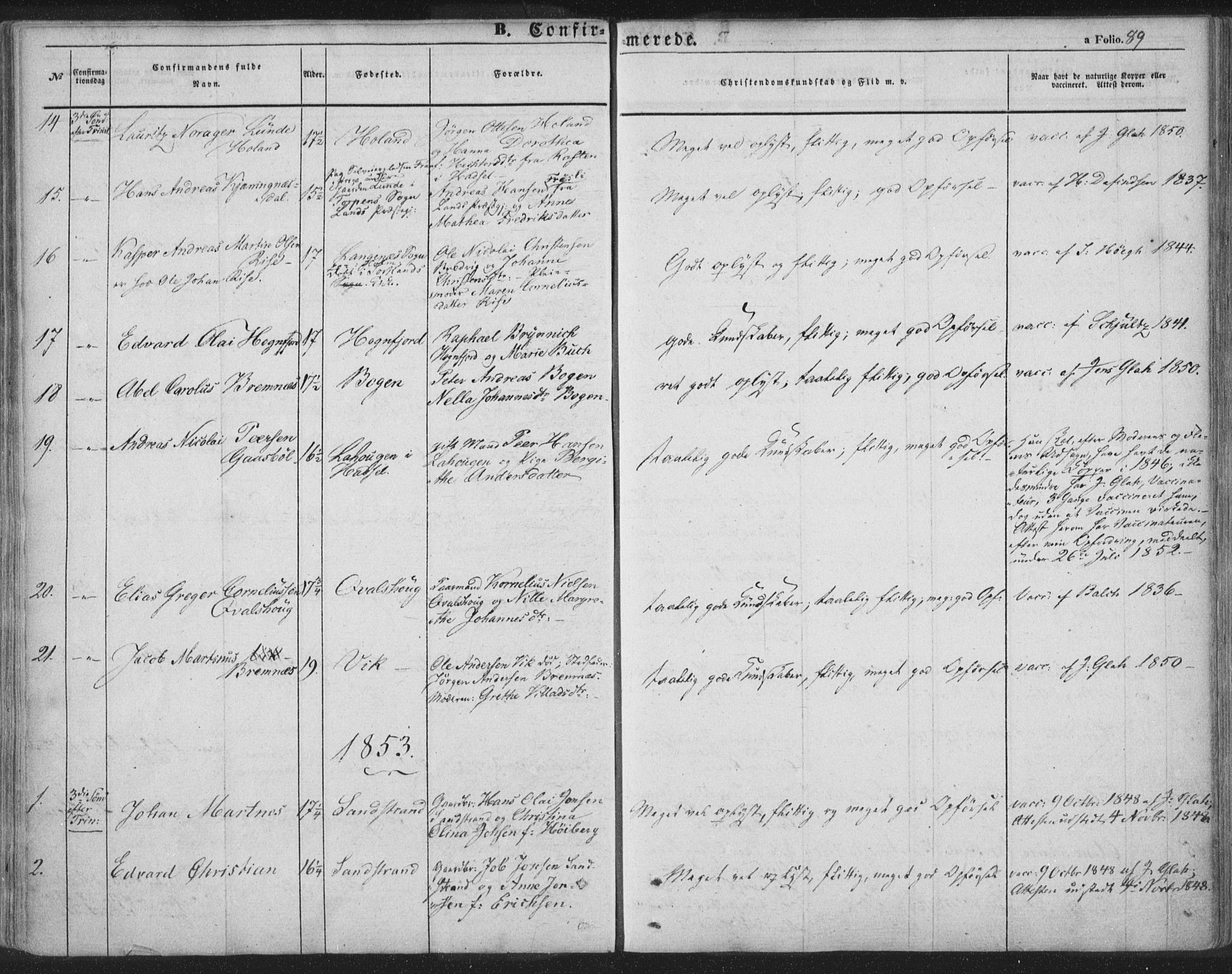 Ministerialprotokoller, klokkerbøker og fødselsregistre - Nordland, SAT/A-1459/895/L1369: Ministerialbok nr. 895A04, 1852-1872, s. 89