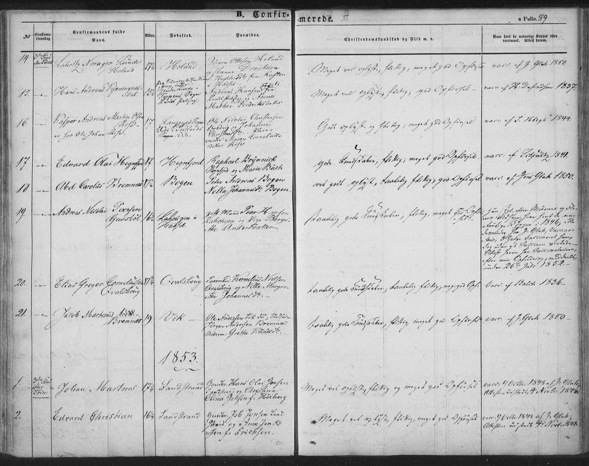 Ministerialprotokoller, klokkerbøker og fødselsregistre - Nordland, AV/SAT-A-1459/895/L1369: Ministerialbok nr. 895A04, 1852-1872, s. 89