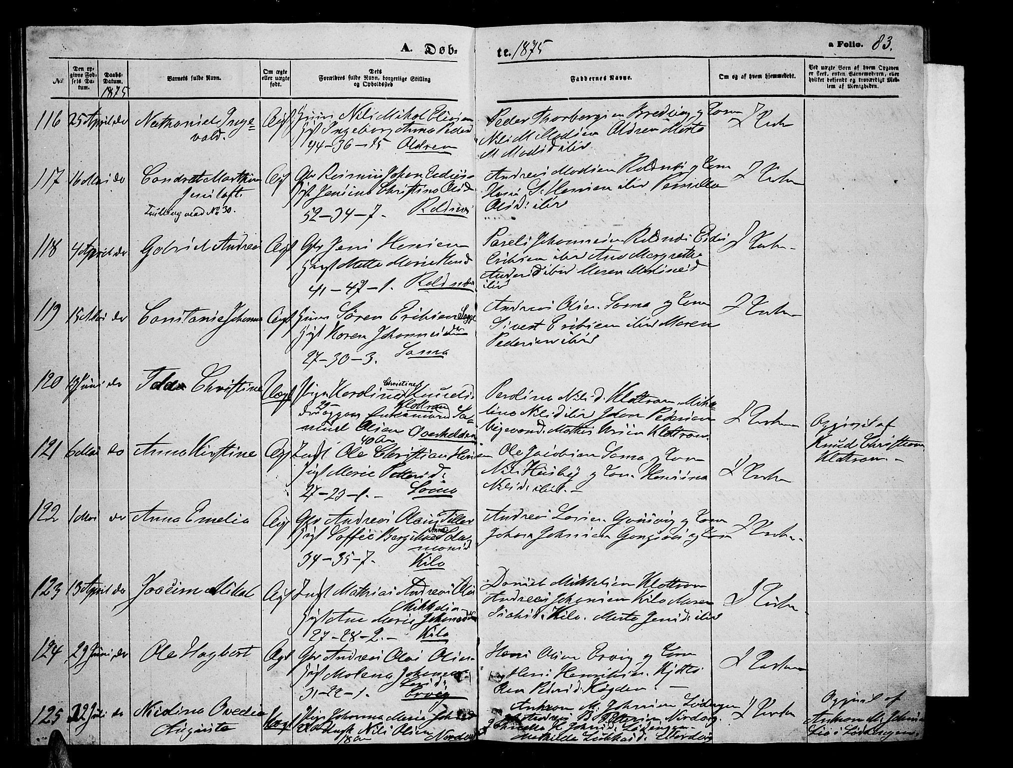 Trondenes sokneprestkontor, AV/SATØ-S-1319/H/Hb/L0009klokker: Klokkerbok nr. 9, 1870-1876, s. 83