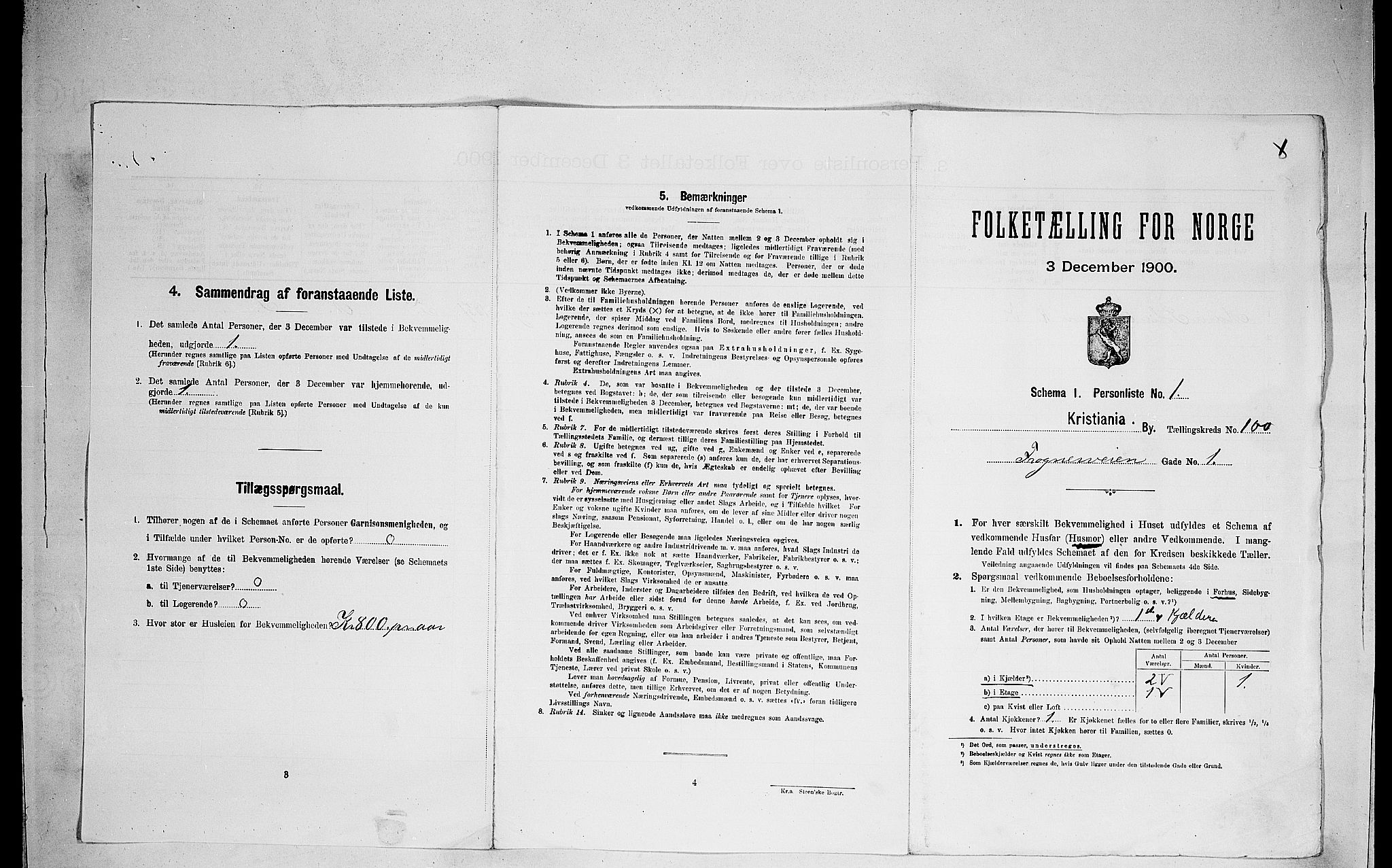 SAO, Folketelling 1900 for 0301 Kristiania kjøpstad, 1900, s. 25560