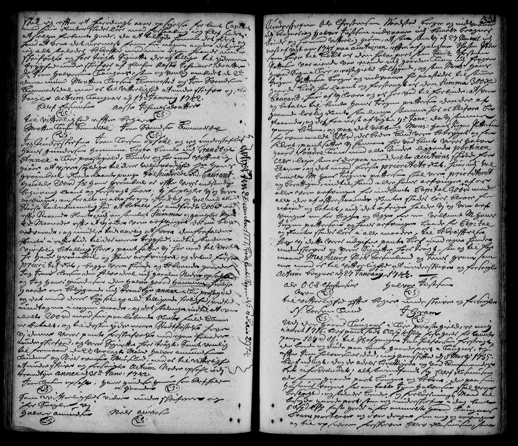 Lier, Røyken og Hurum sorenskriveri, SAKO/A-89/G/Ga/Gaa/L0002: Pantebok nr. II, 1725-1755, s. 331