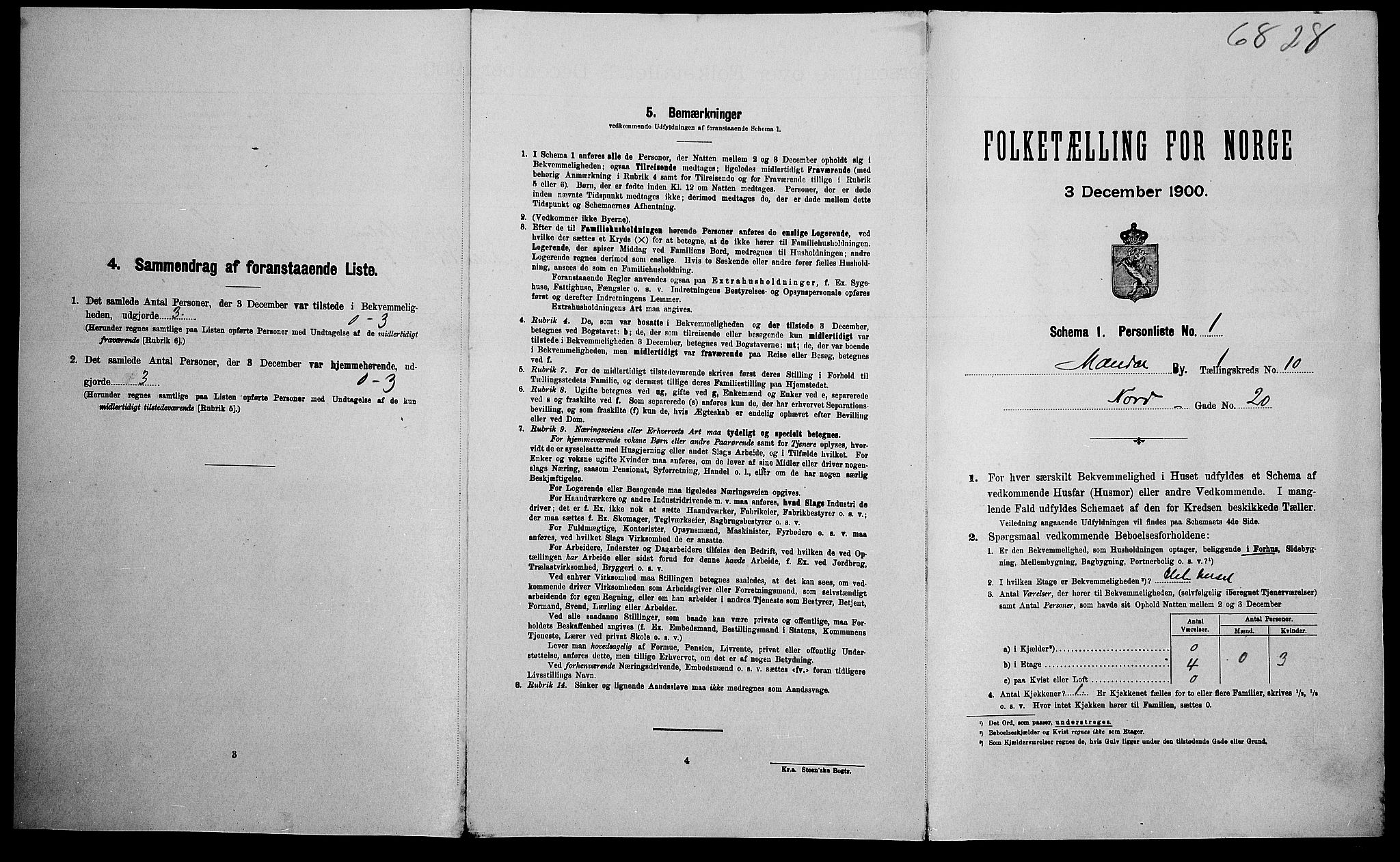 SAK, Folketelling 1900 for 1002 Mandal ladested, 1900, s. 1637