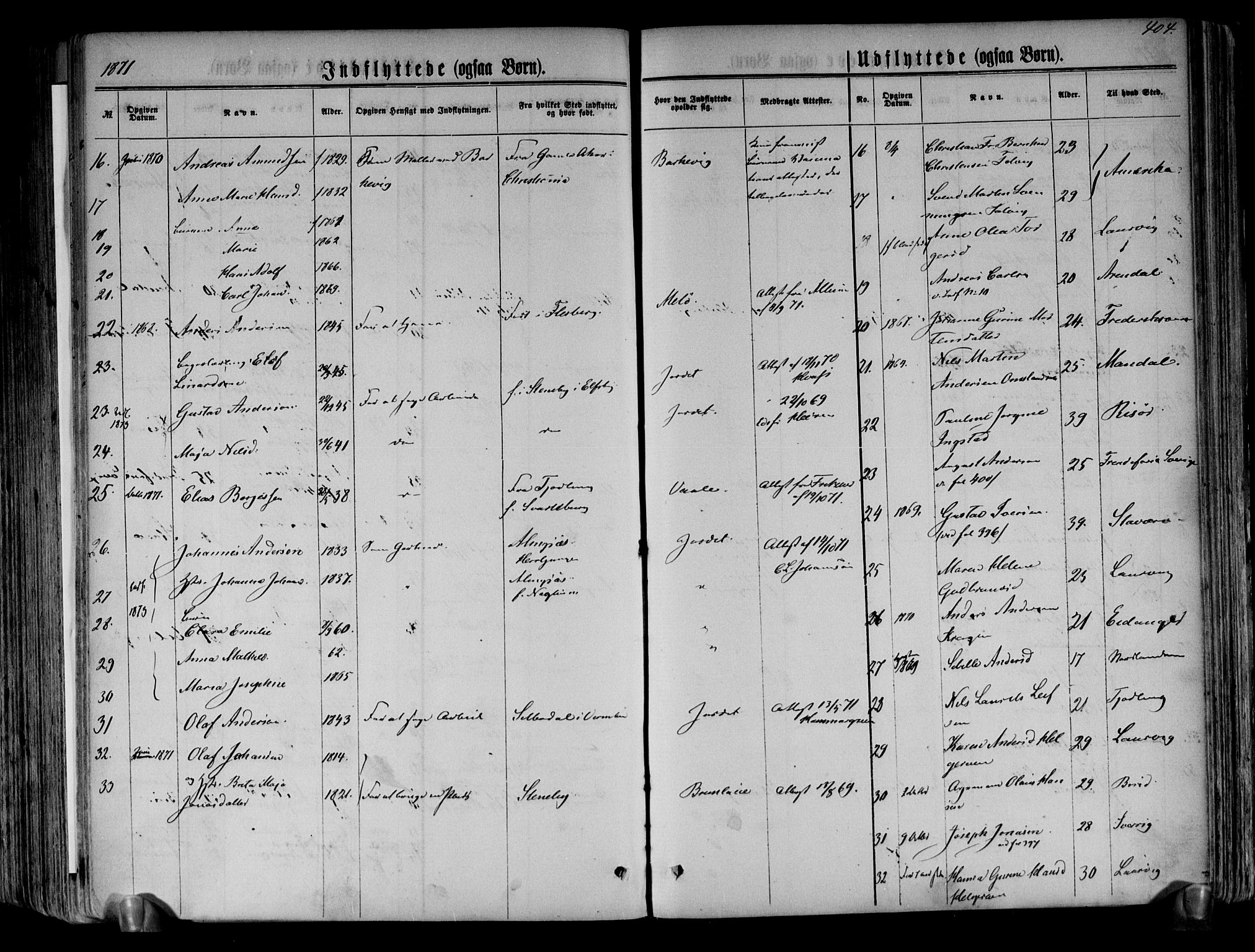 Brunlanes kirkebøker, AV/SAKO-A-342/F/Fa/L0005: Ministerialbok nr. I 5, 1862-1877, s. 404