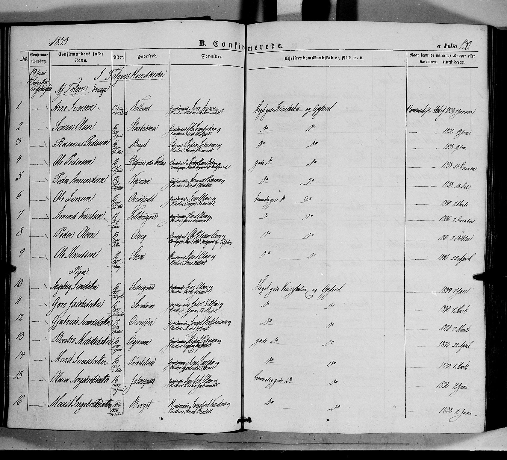 Tolga prestekontor, AV/SAH-PREST-062/K/L0006: Ministerialbok nr. 6, 1852-1876, s. 130