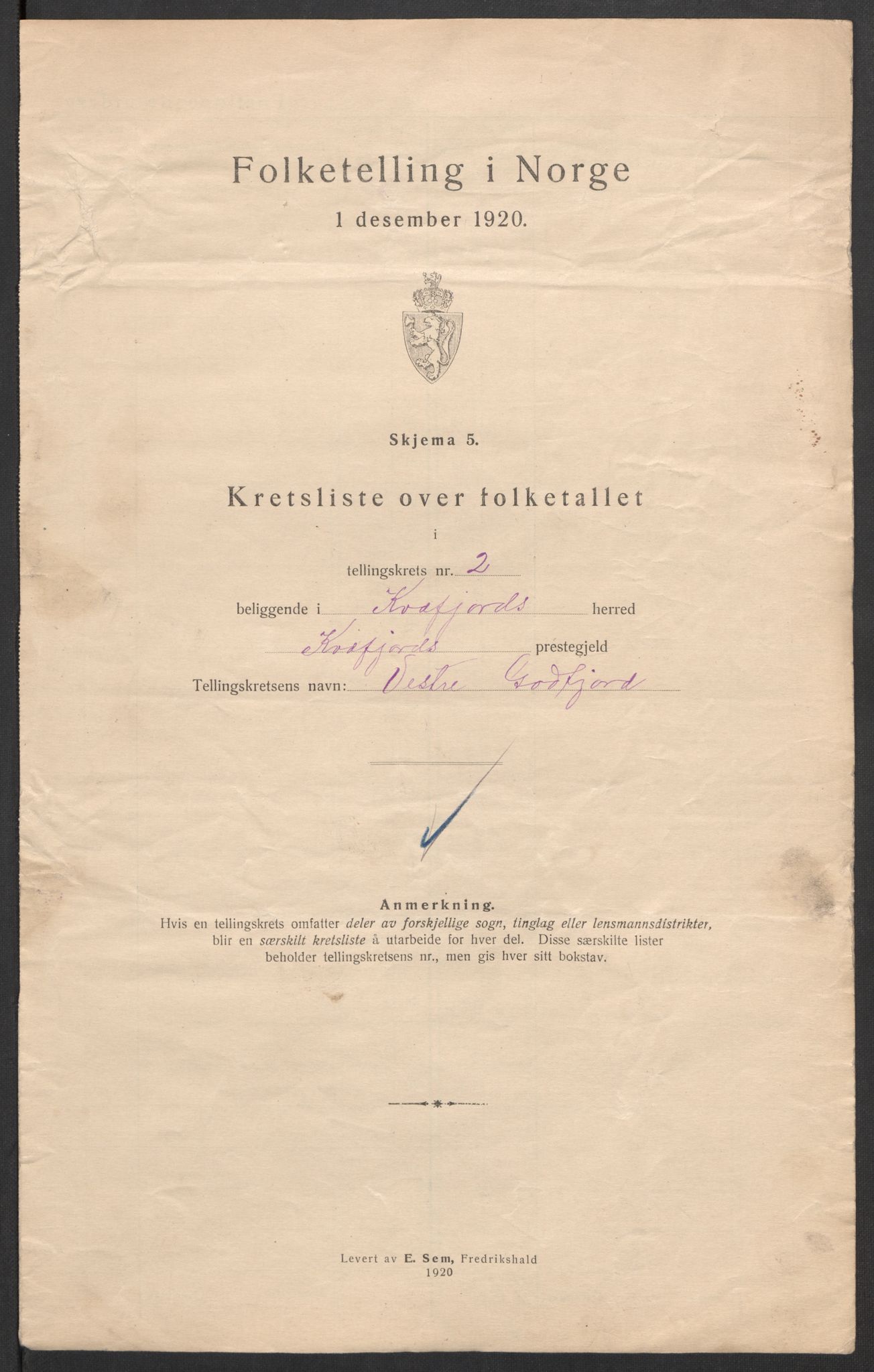 SATØ, Folketelling 1920 for 1911 Kvæfjord herred, 1920, s. 19