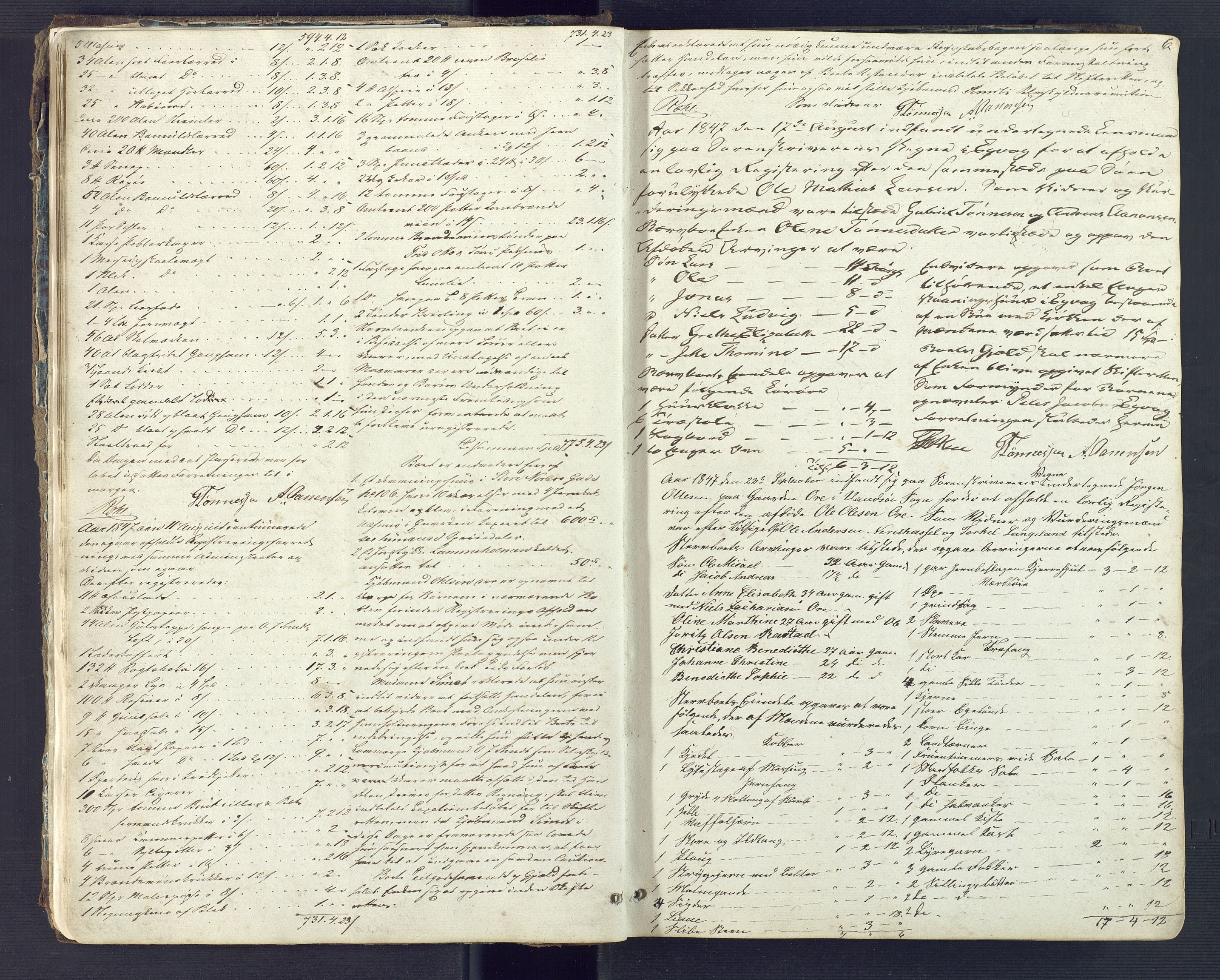 Lyngdal sorenskriveri, AV/SAK-1221-0004/H/Hc/L0857: Skifteregistreringsprotokoll nr. 7, Helvig tinglag, 1847-1863, s. 5b-6a