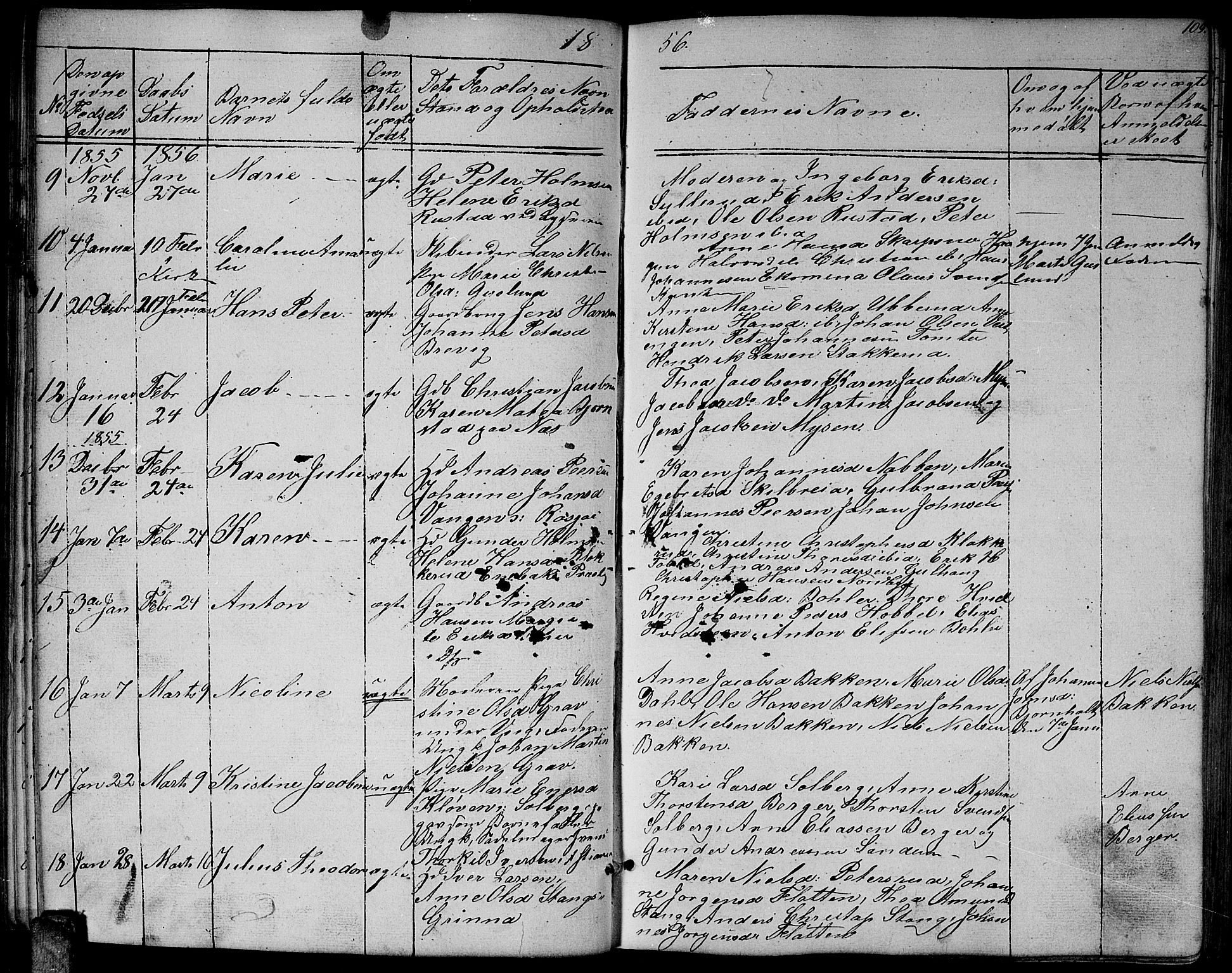 Enebakk prestekontor Kirkebøker, AV/SAO-A-10171c/G/Ga/L0004: Klokkerbok nr. I 4, 1850-1866, s. 109