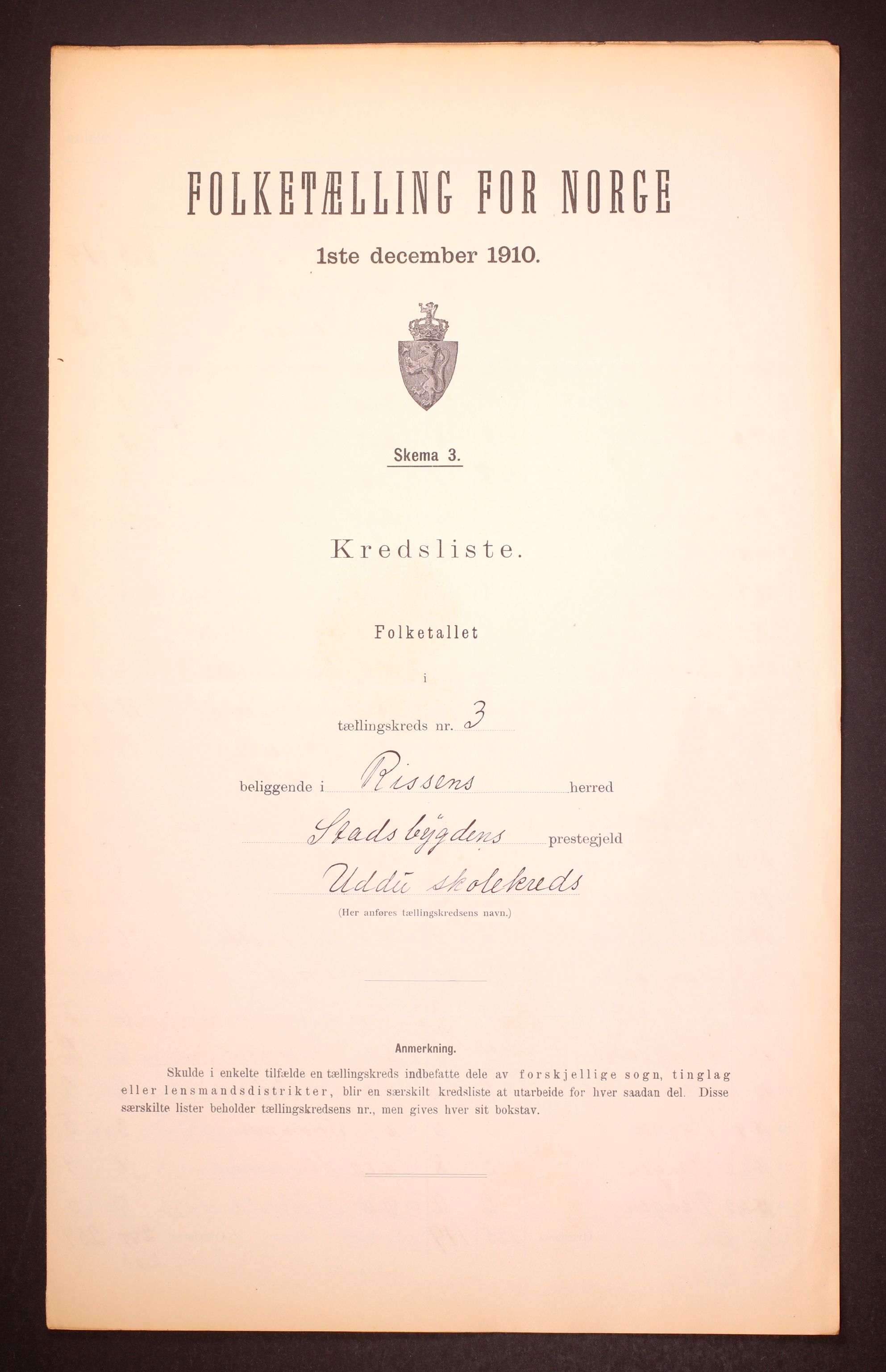 RA, Folketelling 1910 for 1624 Rissa herred, 1910, s. 10