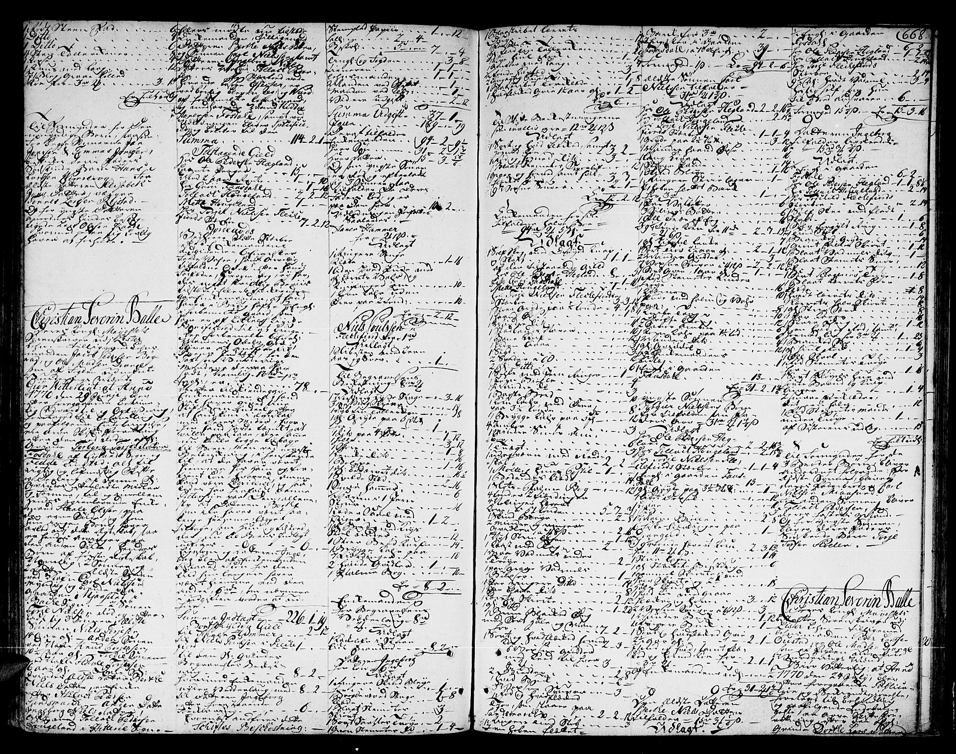 Lister sorenskriveri, AV/SAK-1221-0003/H/Hc/L0036: Skifteprotokoll nr 33a med register, 1763-1770, s. 667b-668a