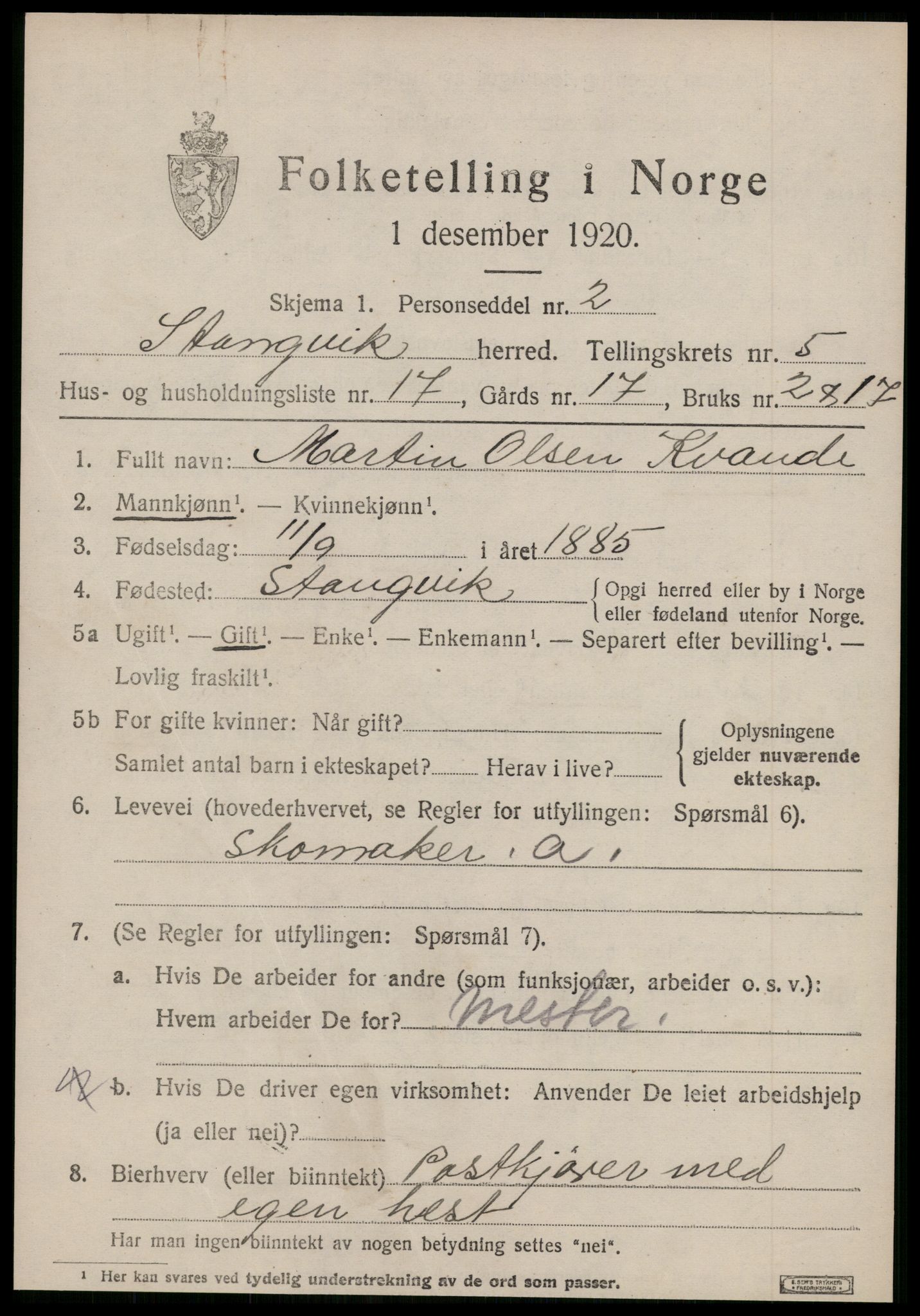 SAT, Folketelling 1920 for 1564 Stangvik herred, 1920, s. 3478