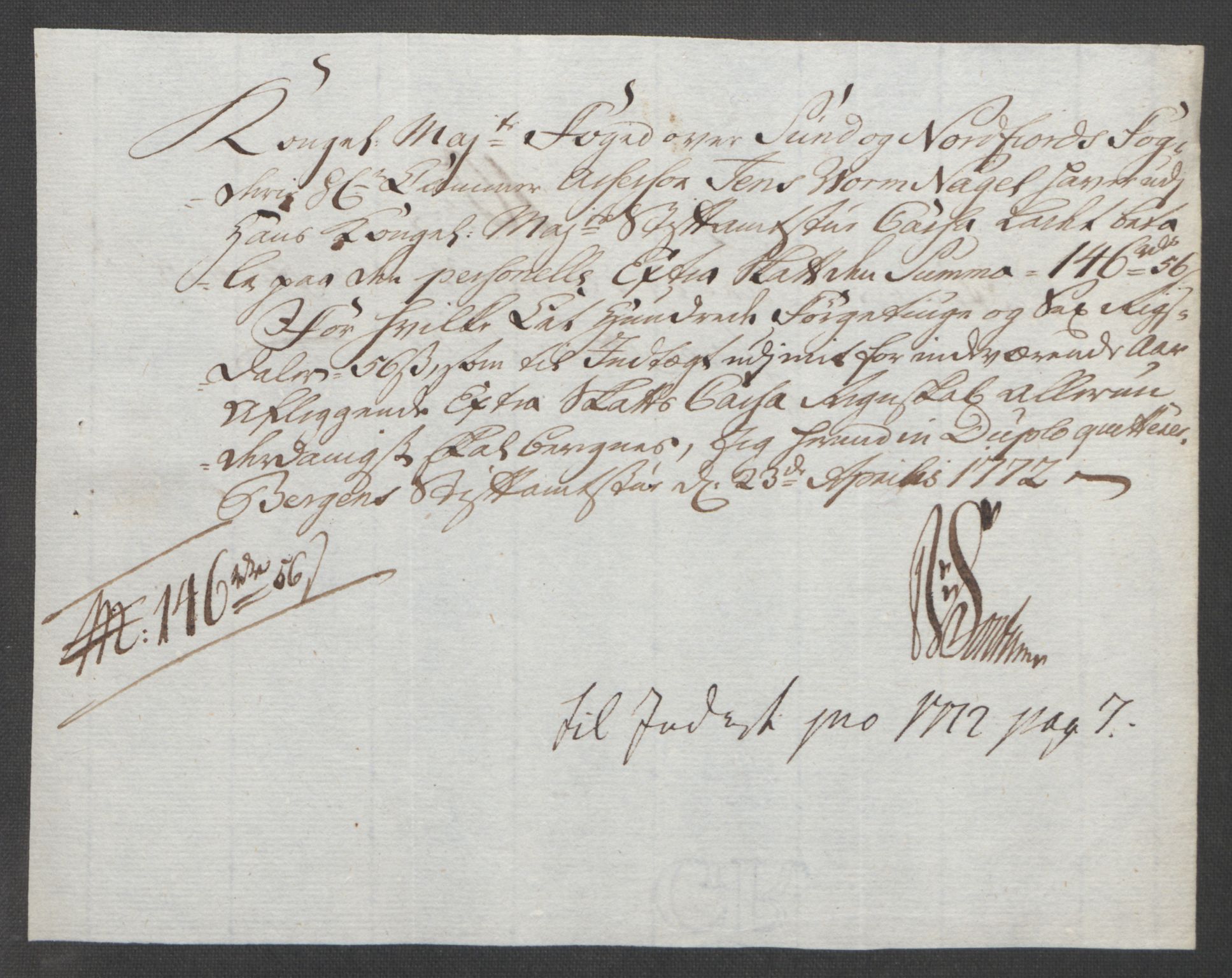 Rentekammeret inntil 1814, Reviderte regnskaper, Fogderegnskap, AV/RA-EA-4092/R53/L3550: Ekstraskatten Sunn- og Nordfjord, 1762-1771, s. 366