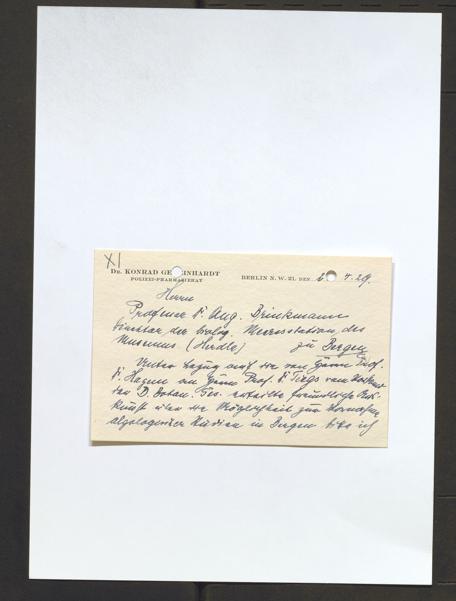 Bergens Museum, AV/SAB-A-17301/13/D/L0002: Korrespondanse , 1928-1940, s. 77