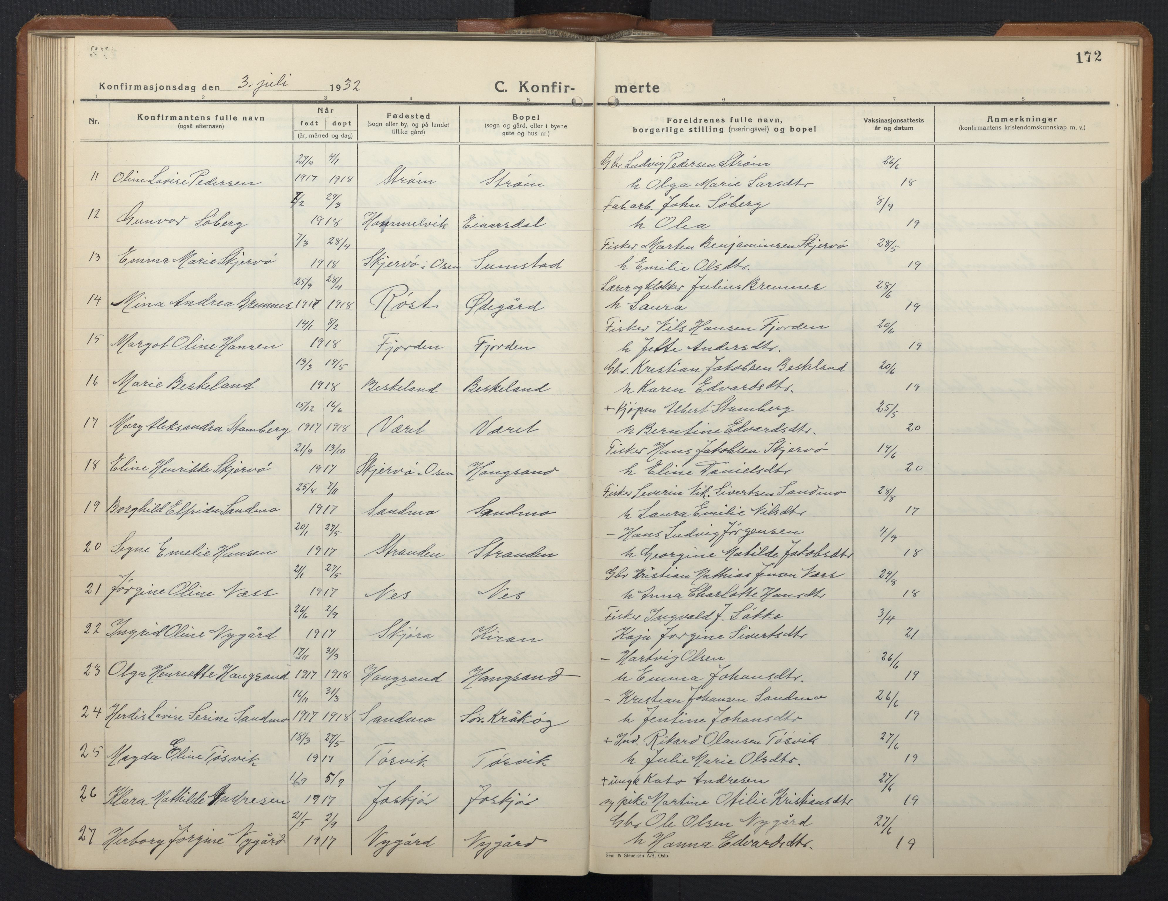 Ministerialprotokoller, klokkerbøker og fødselsregistre - Sør-Trøndelag, AV/SAT-A-1456/657/L0718: Klokkerbok nr. 657C05, 1923-1948, s. 172