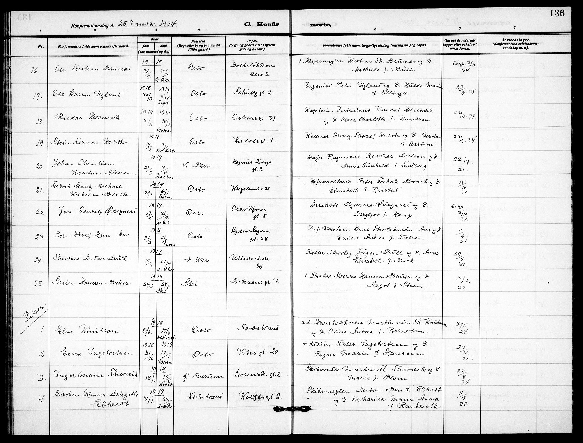 Garnisonsmenigheten Kirkebøker, SAO/A-10846/F/Fa/L0017: Ministerialbok nr. 17, 1926-1937, s. 136