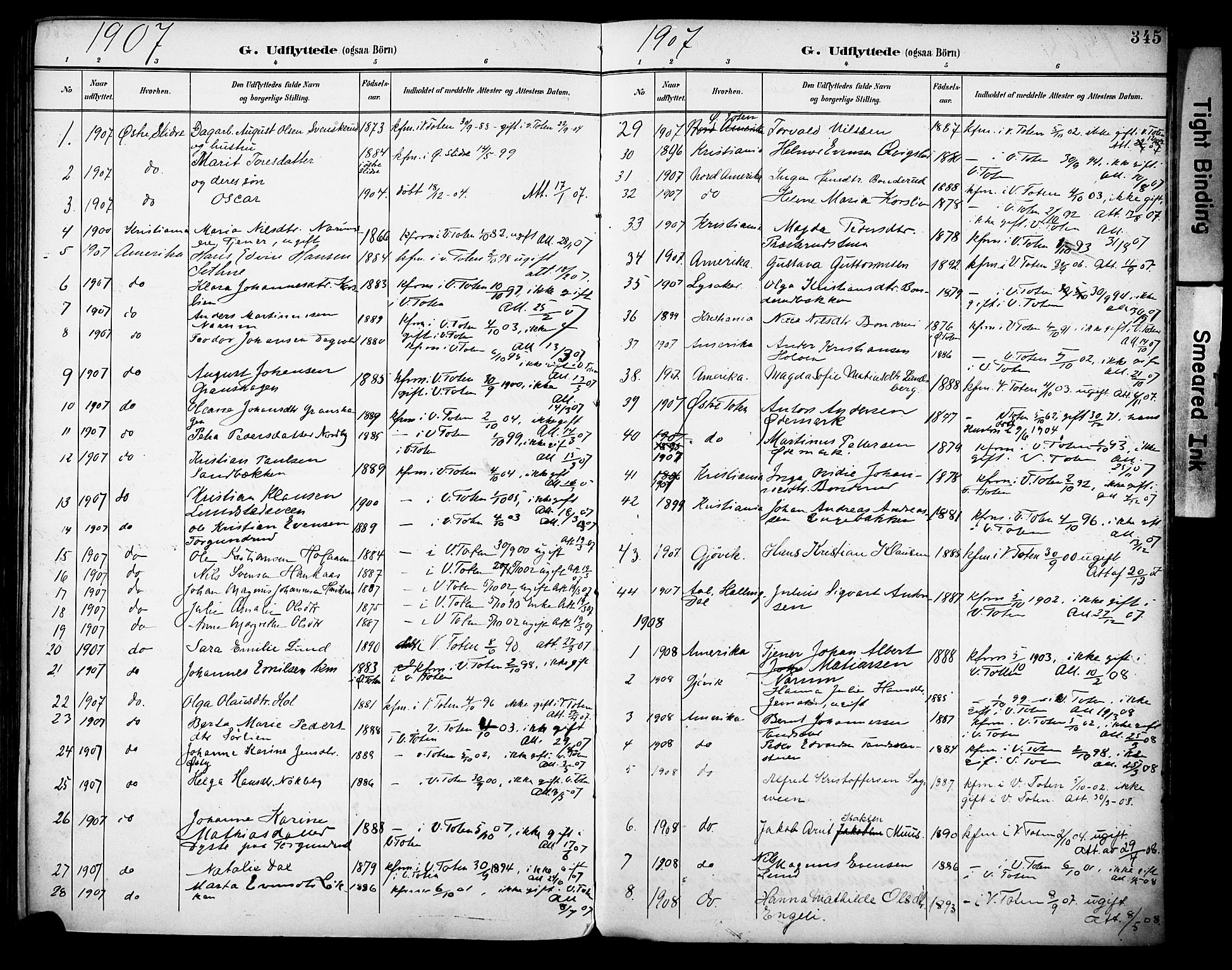 Vestre Toten prestekontor, AV/SAH-PREST-108/H/Ha/Haa/L0013: Ministerialbok nr. 13, 1895-1911, s. 345