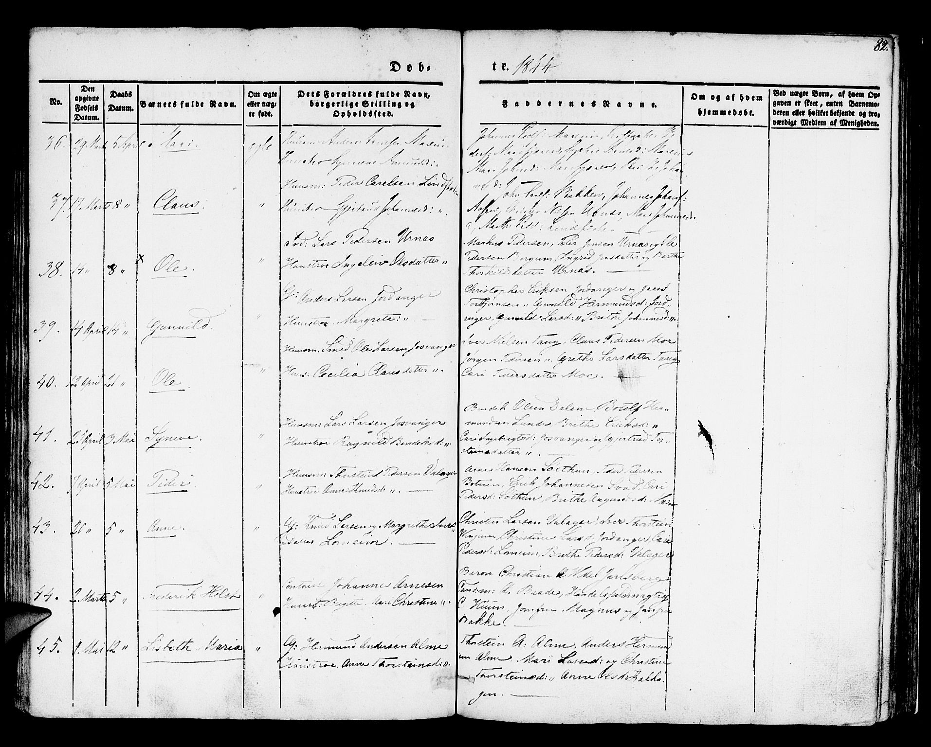 Hafslo sokneprestembete, AV/SAB-A-80301/H/Haa/Haaa/L0005: Ministerialbok nr. A 5, 1834-1852, s. 82