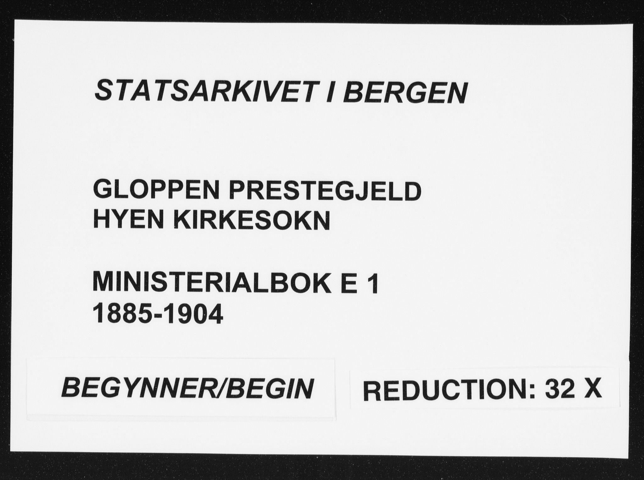 Gloppen sokneprestembete, AV/SAB-A-80101/H/Haa/Haae/L0001: Ministerialbok nr. E  1, 1885-1904