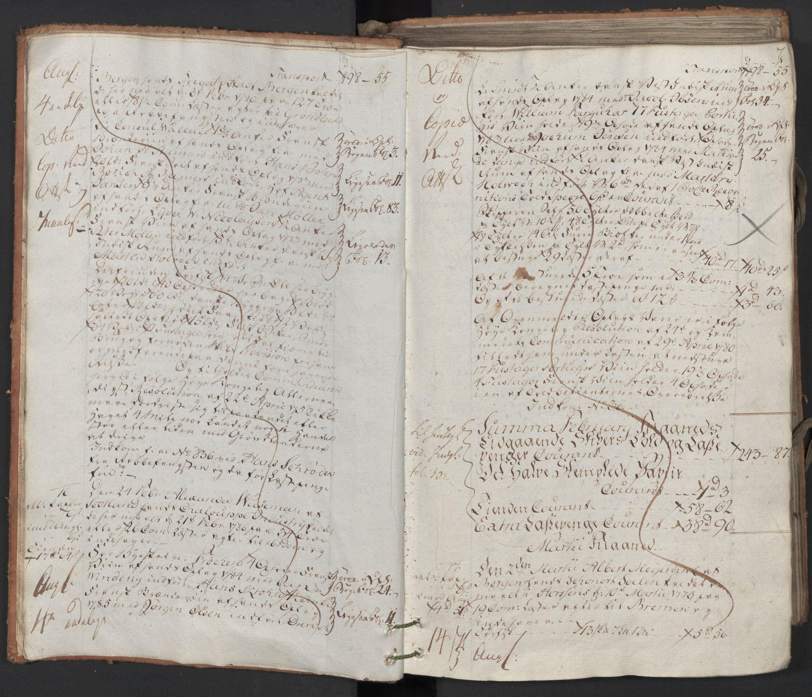Generaltollkammeret, tollregnskaper, AV/RA-EA-5490/R26/L0223/0001: Tollregnskaper Bergen A / Utgående hovedtollbok, 1786, s. 6b-7a