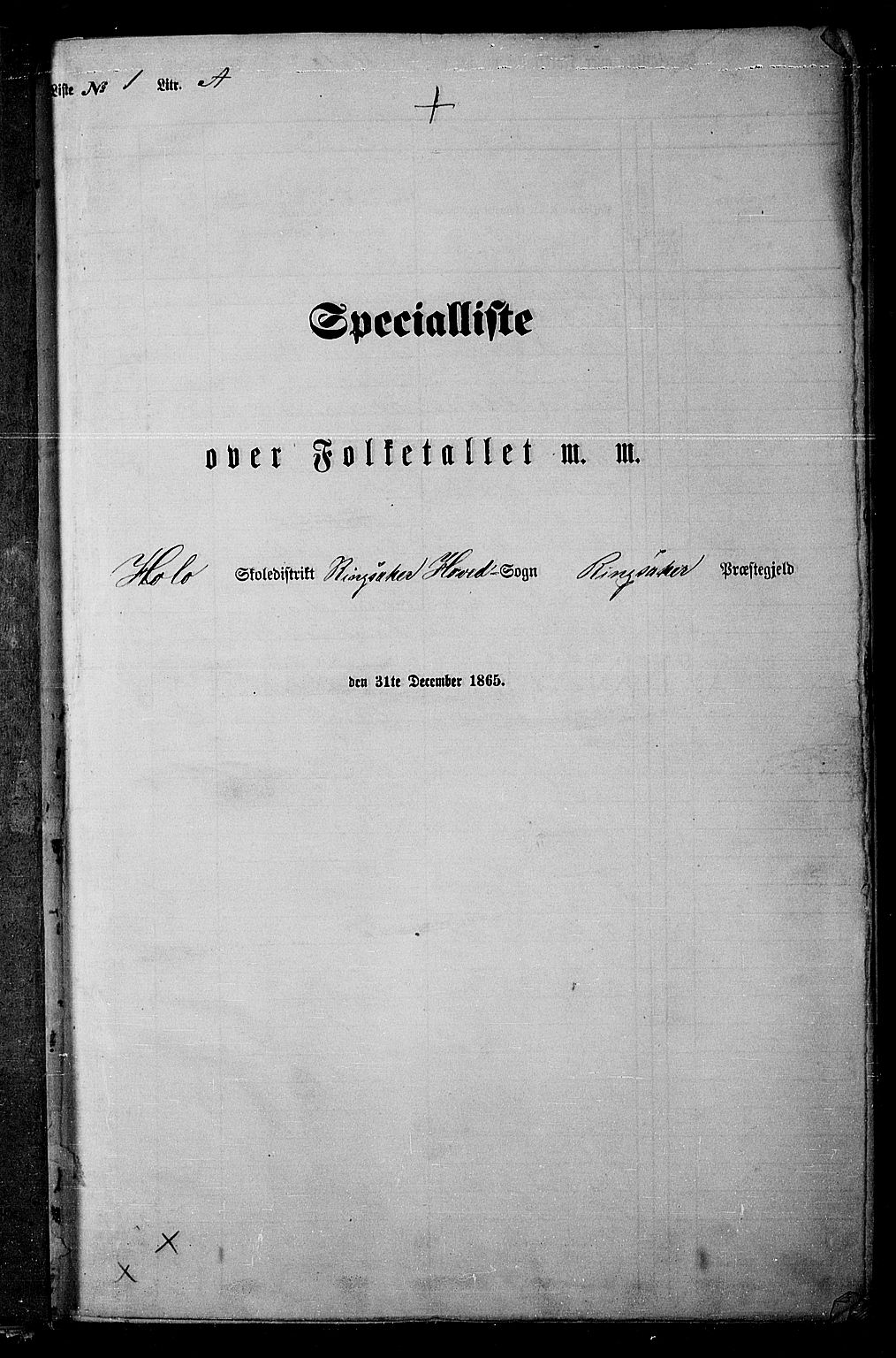 RA, Folketelling 1865 for 0412P Ringsaker prestegjeld, 1865, s. 21