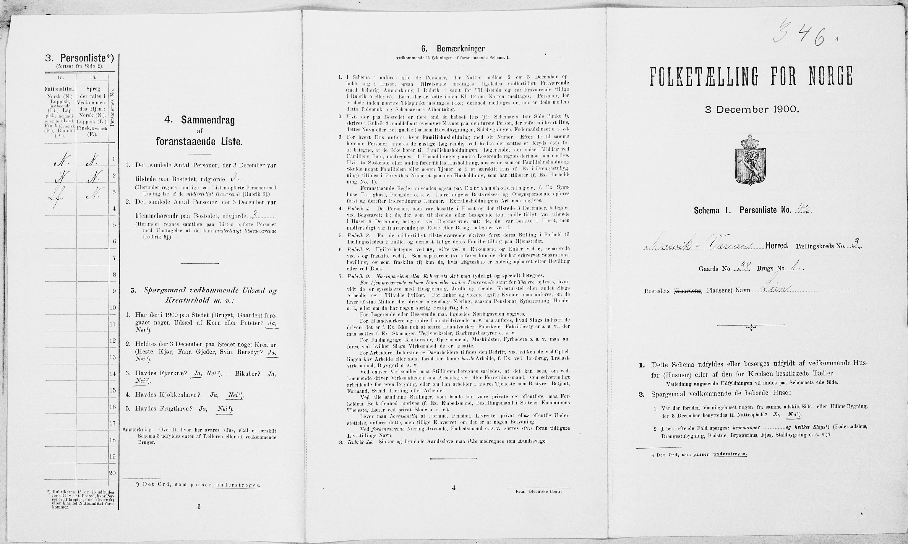 SAT, Folketelling 1900 for 1723 Mosvik og Verran herred, 1900, s. 367