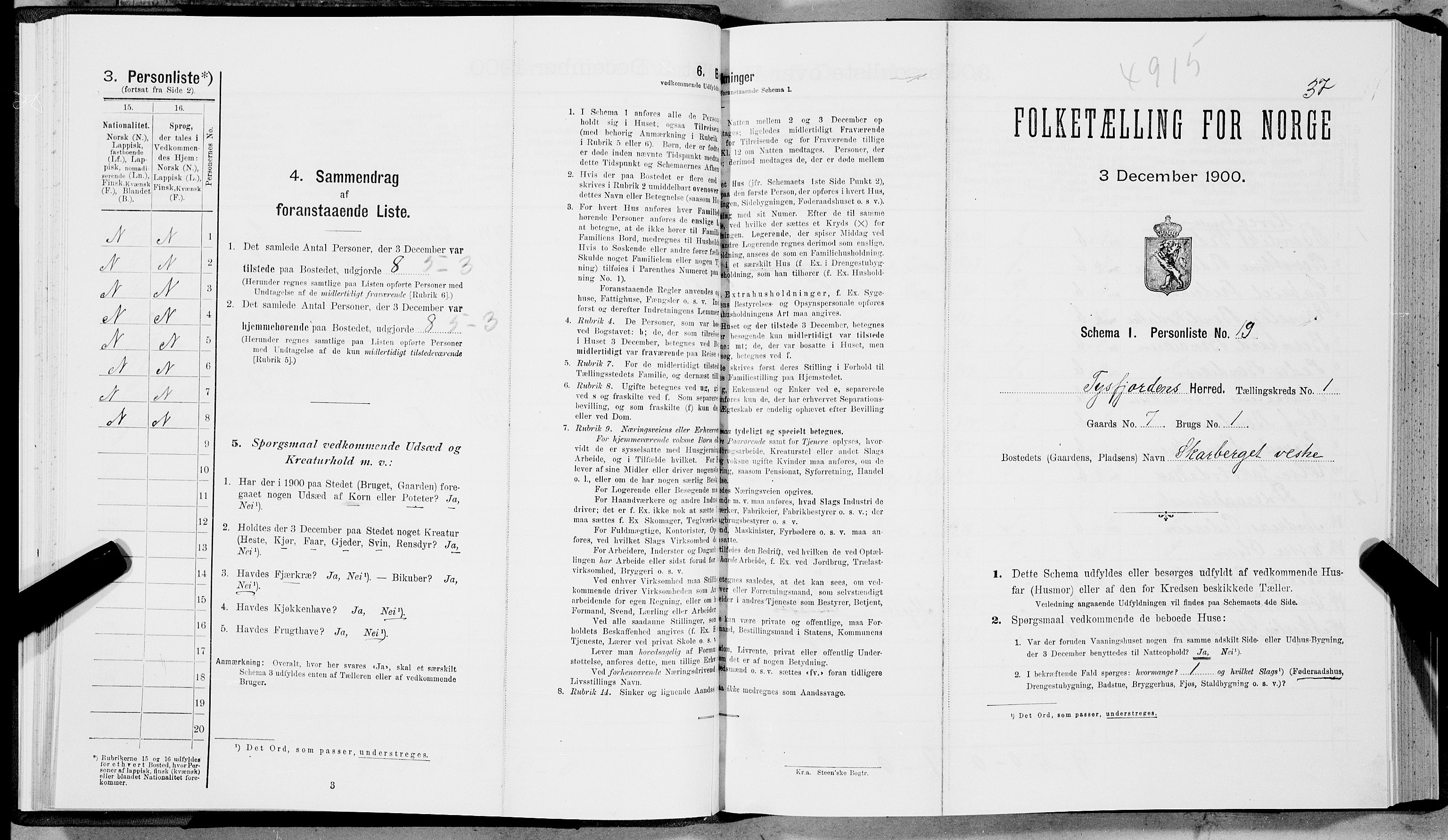 SAT, Folketelling 1900 for 1850 Tysfjord herred, 1900, s. 50