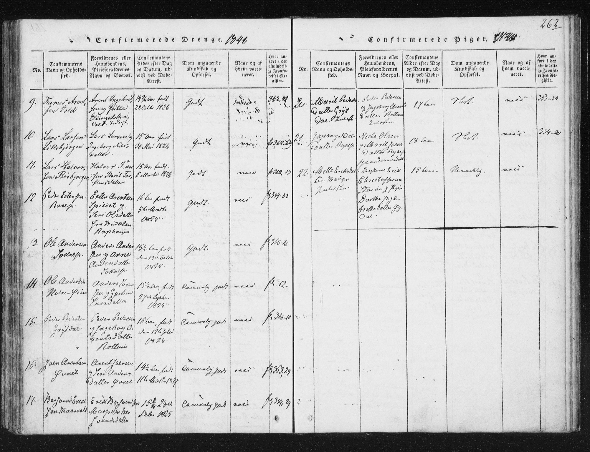 Ministerialprotokoller, klokkerbøker og fødselsregistre - Sør-Trøndelag, SAT/A-1456/687/L0996: Ministerialbok nr. 687A04, 1816-1842, s. 262