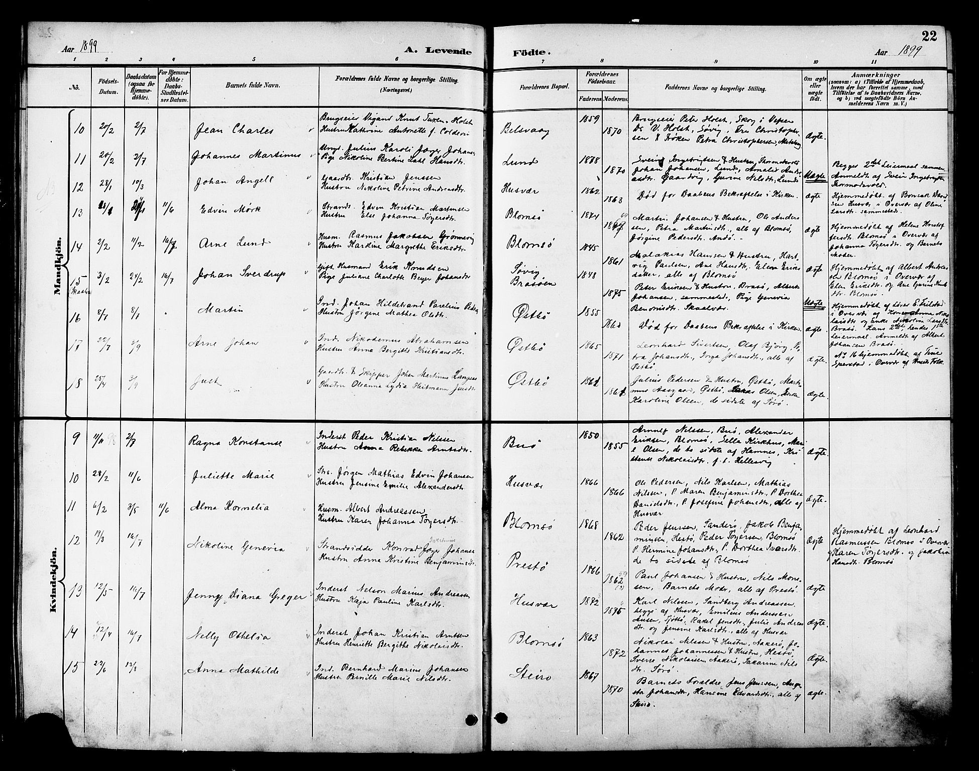 Ministerialprotokoller, klokkerbøker og fødselsregistre - Nordland, AV/SAT-A-1459/830/L0463: Klokkerbok nr. 830C05, 1895-1906, s. 22