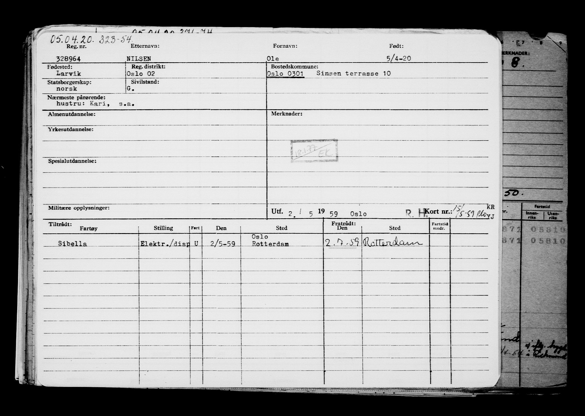 Direktoratet for sjømenn, AV/RA-S-3545/G/Gb/L0179: Hovedkort, 1920, s. 155