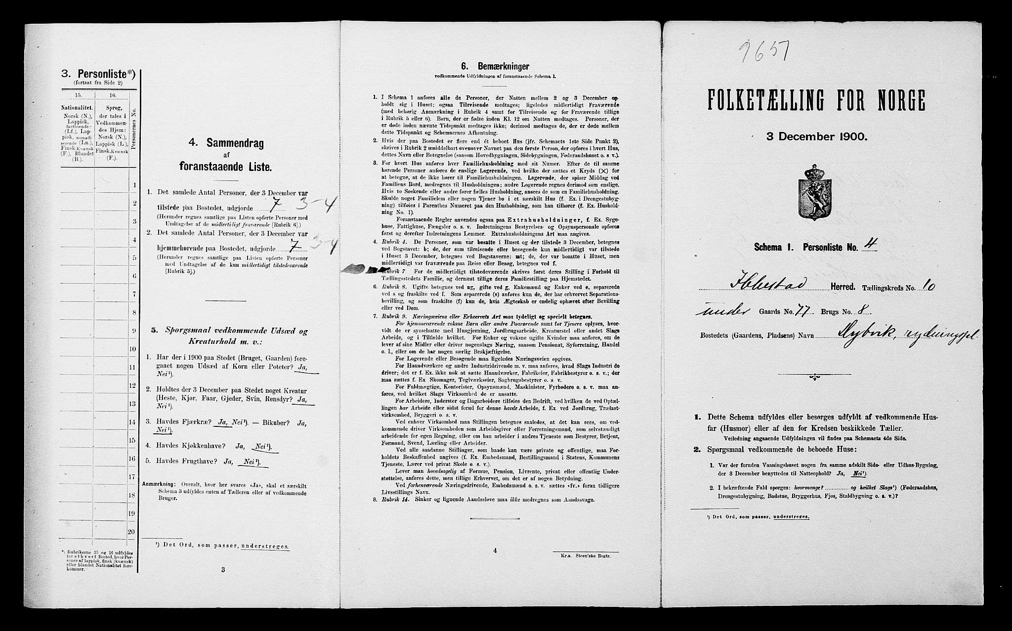 SATØ, Folketelling 1900 for 1917 Ibestad herred, 1900, s. 1260