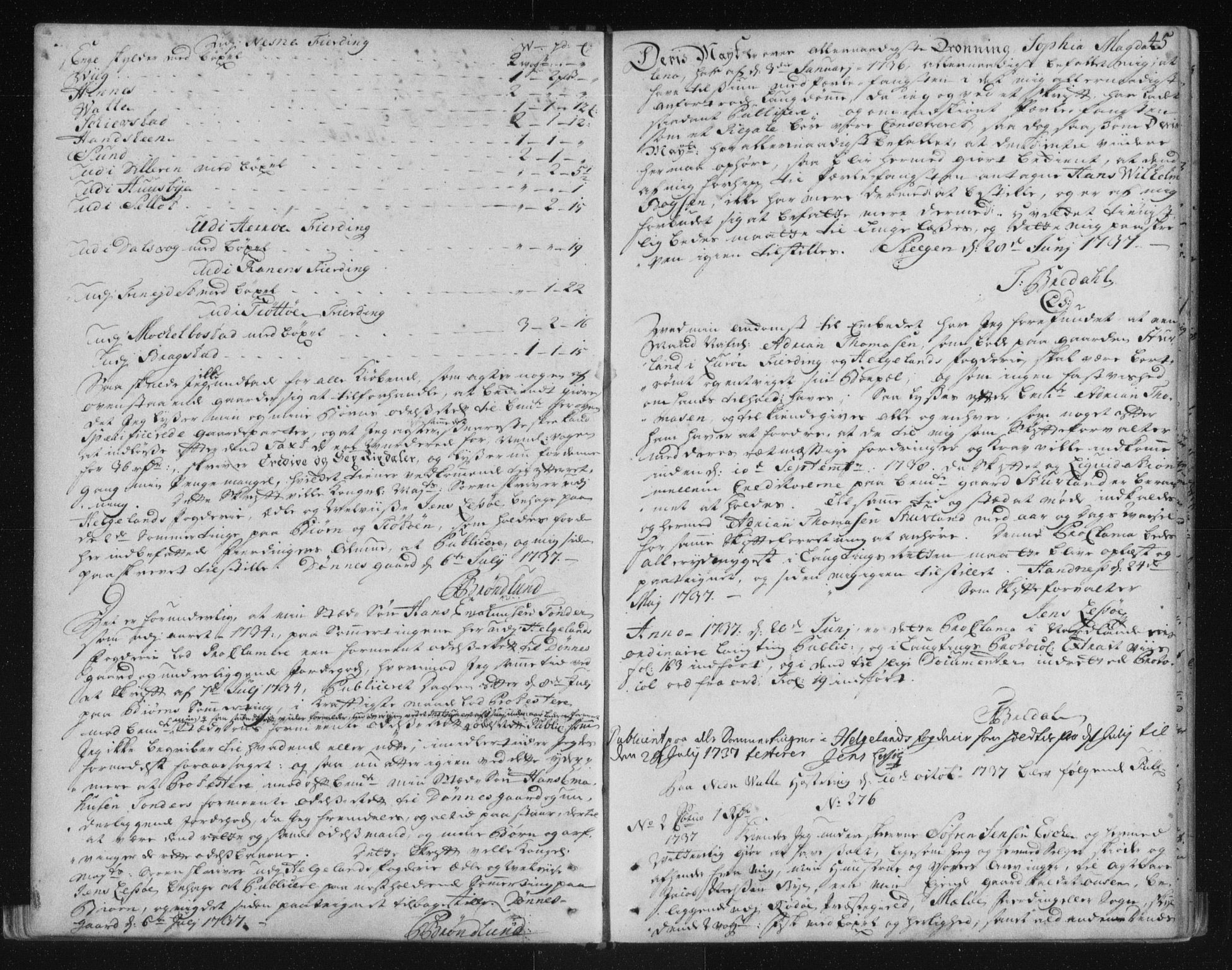 Helgeland sorenskriveri, SAT/A-0004/2/2C/L0002: Pantebok nr. 1b, 1729-1751, s. 45